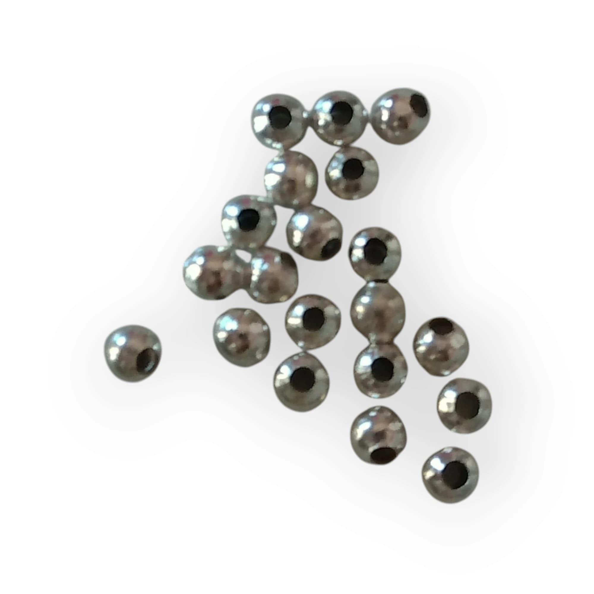 Metal Ball Round Silver (4pcs)