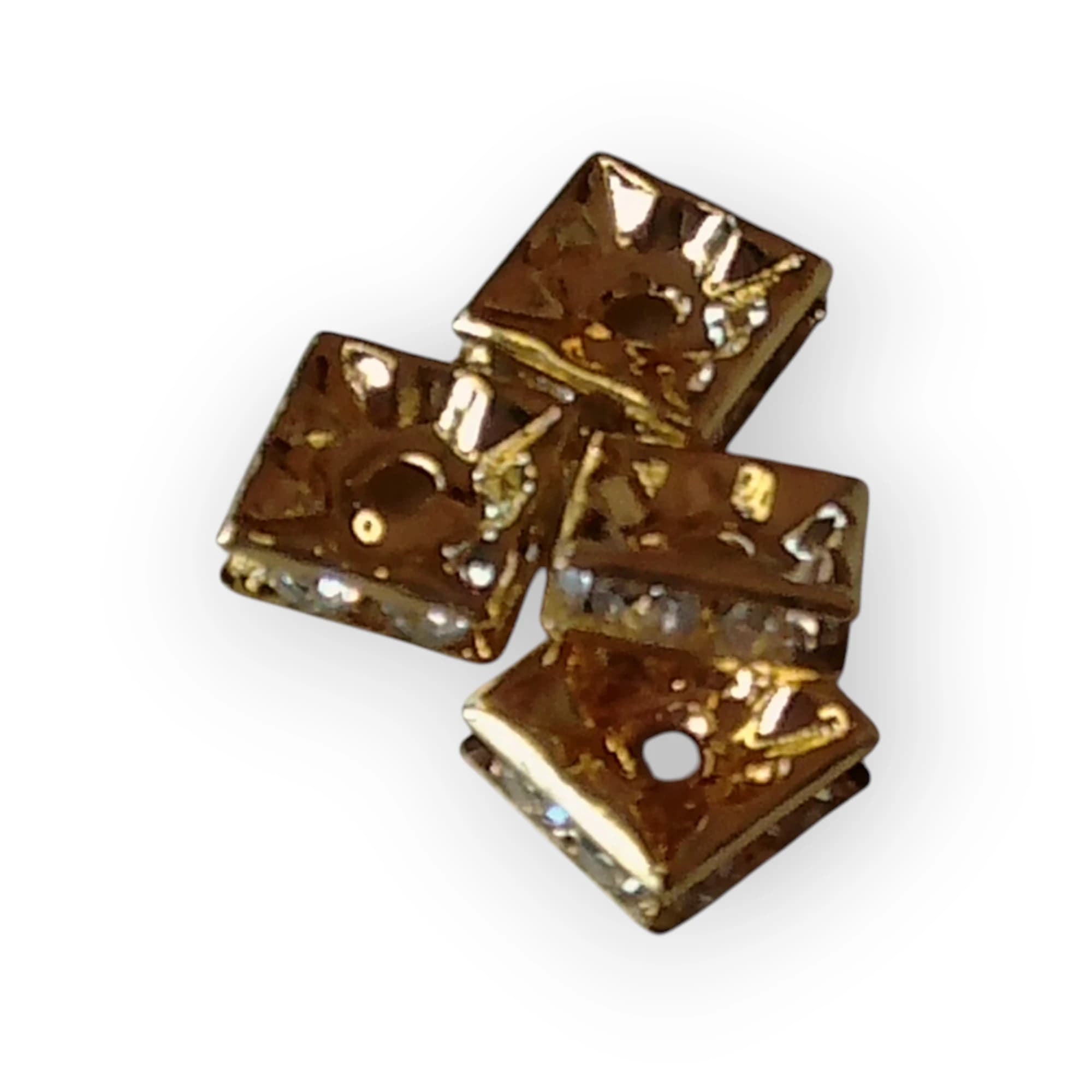 Gold Square Rhinestone