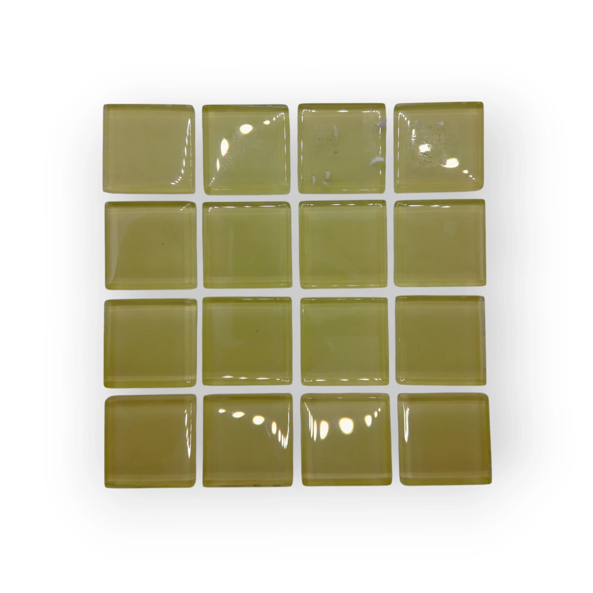 10x10 Sheet of Chartreuse mosaic tiles