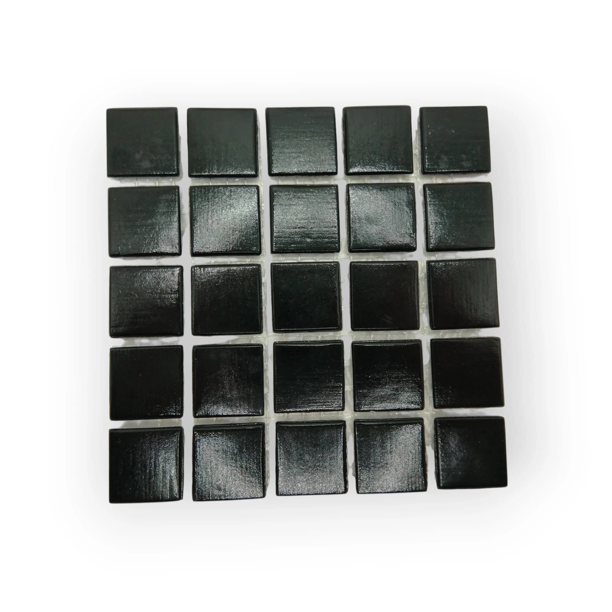 11x11 Sheet of Black mosaic tiles
