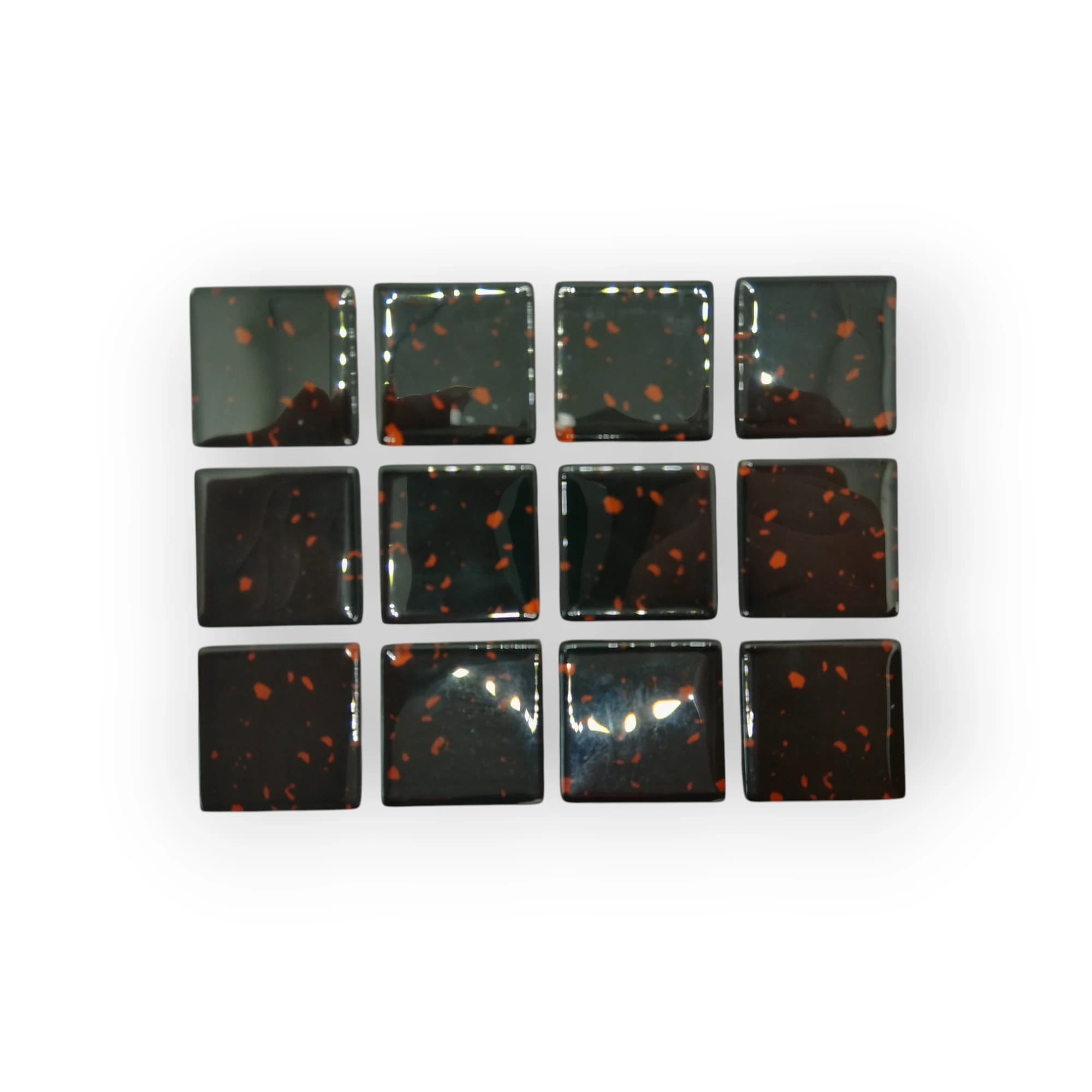 10x8 Sheet of Flecked Black mosaic tiles