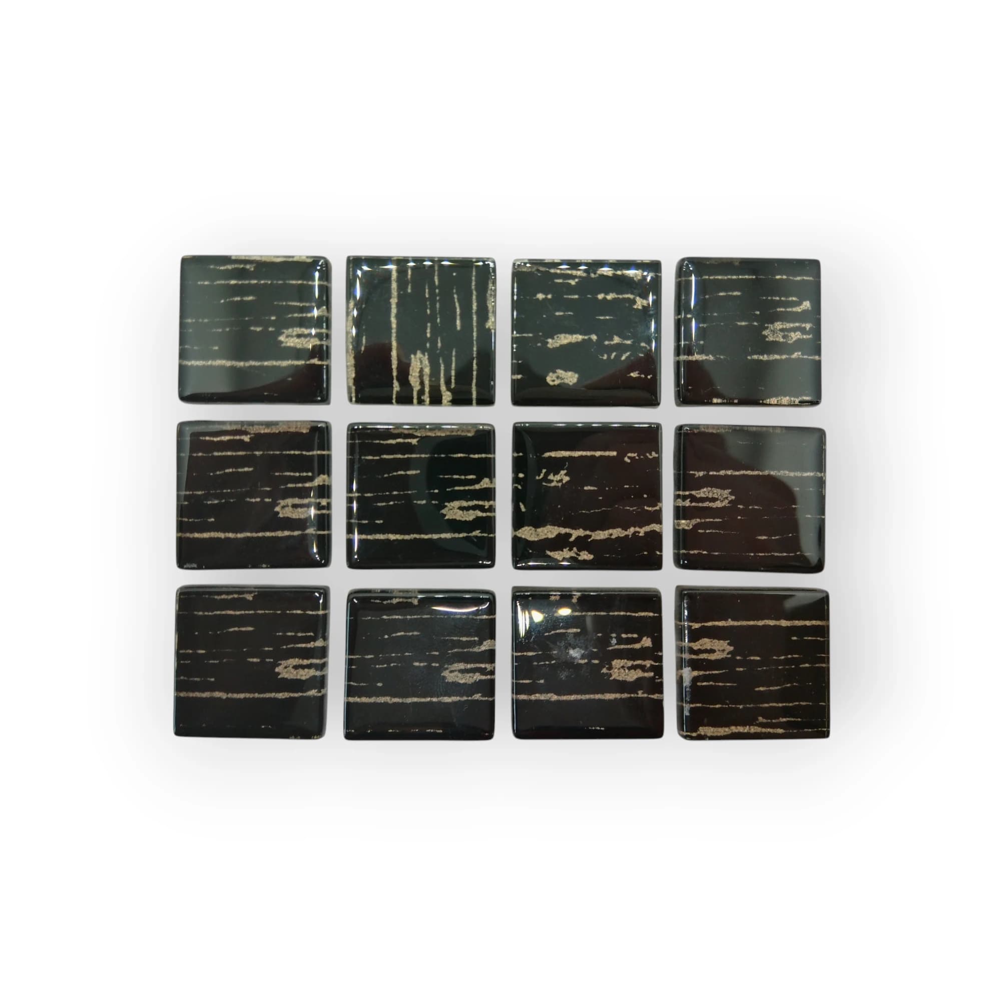 10x8 Sheet of Black Gold mosaic tiles