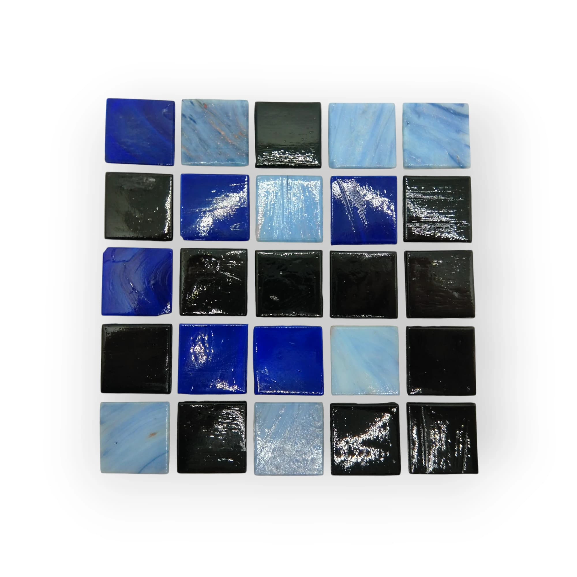 11x11 Sheet of Mix Blue Black mosaic tiles