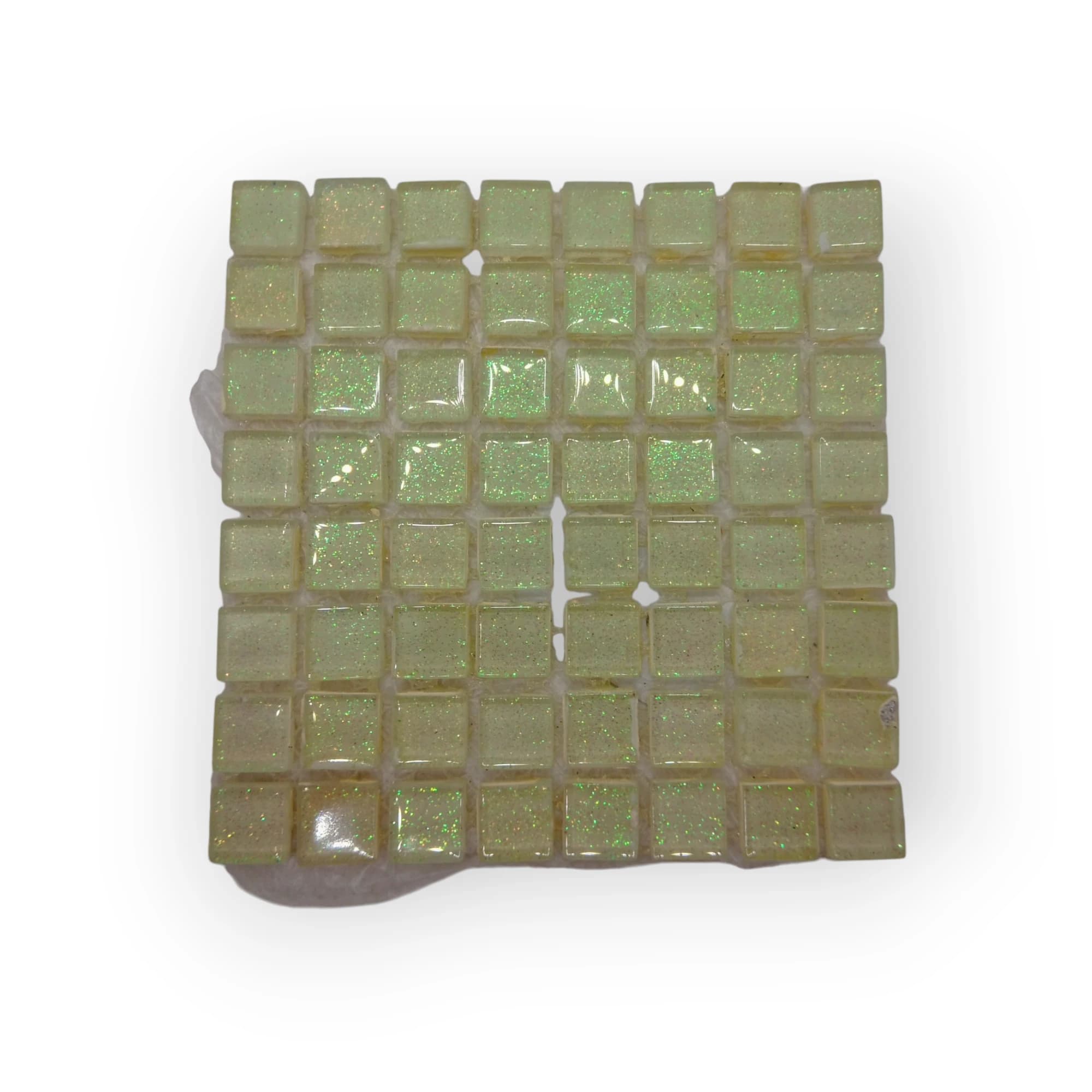 10x10 Sheet of Shimmer White mosaic tiles