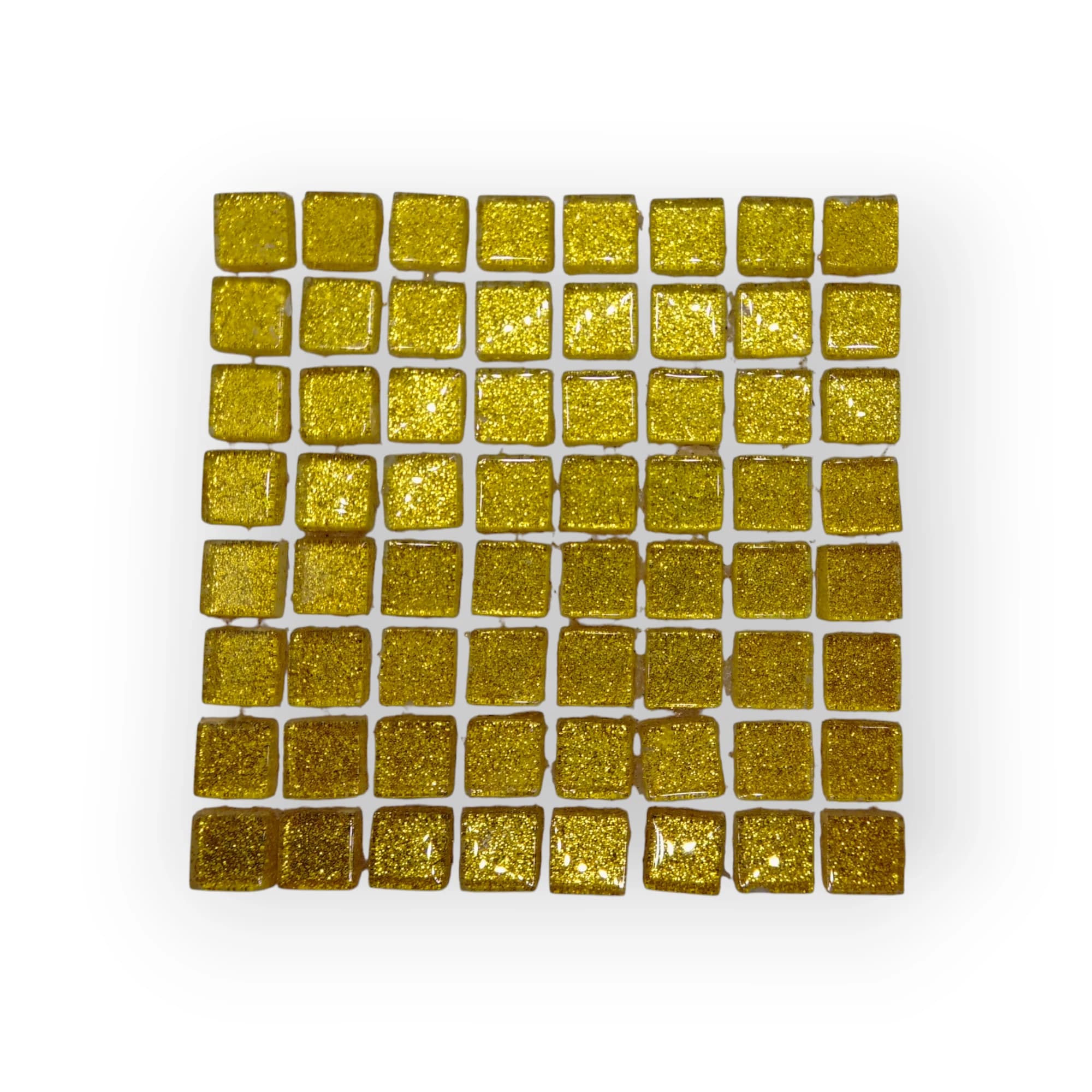 10x10 Sheet of Shimmer Yellow mosaic tiles