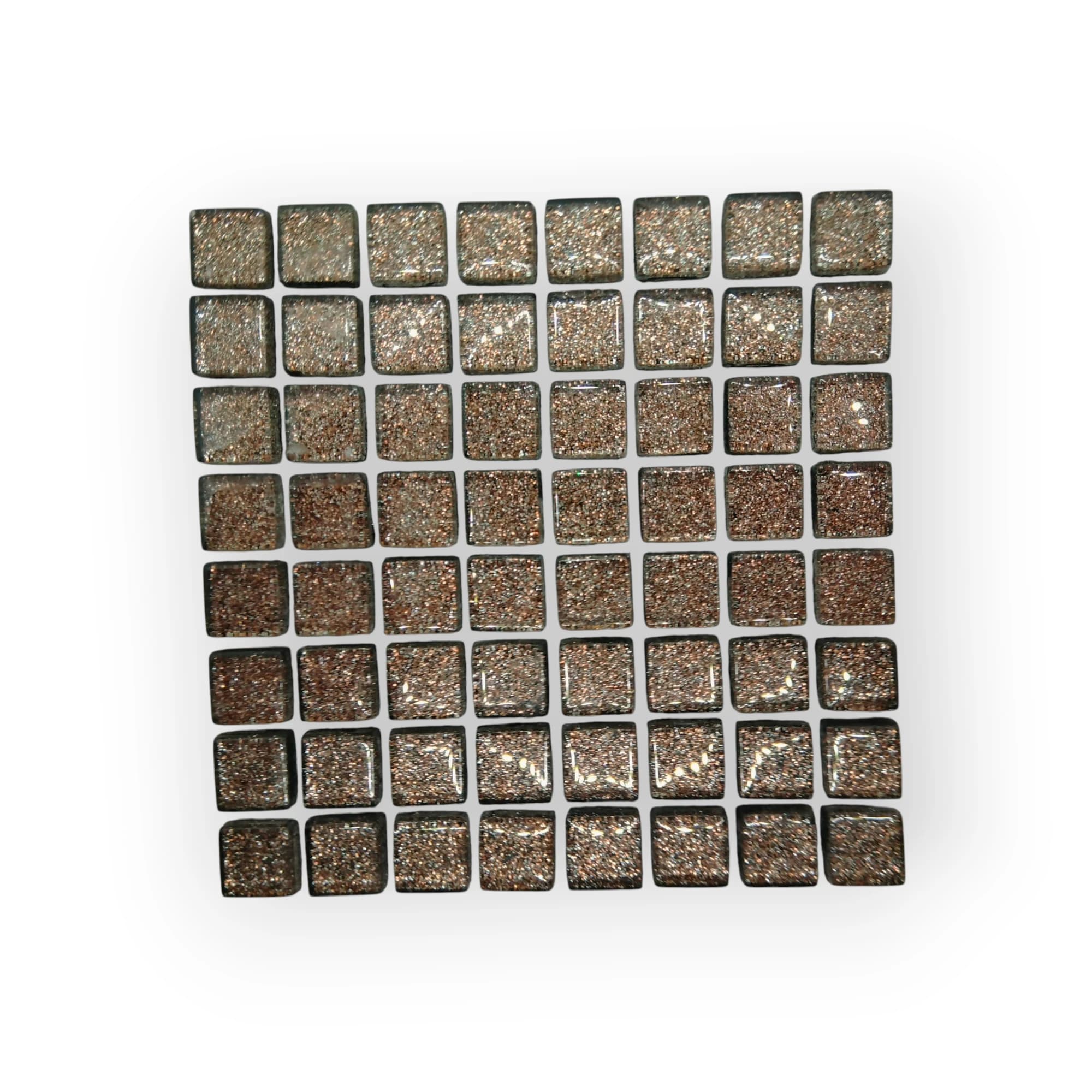 10x10 Sheet of Shimmer Brown mosaic tiles