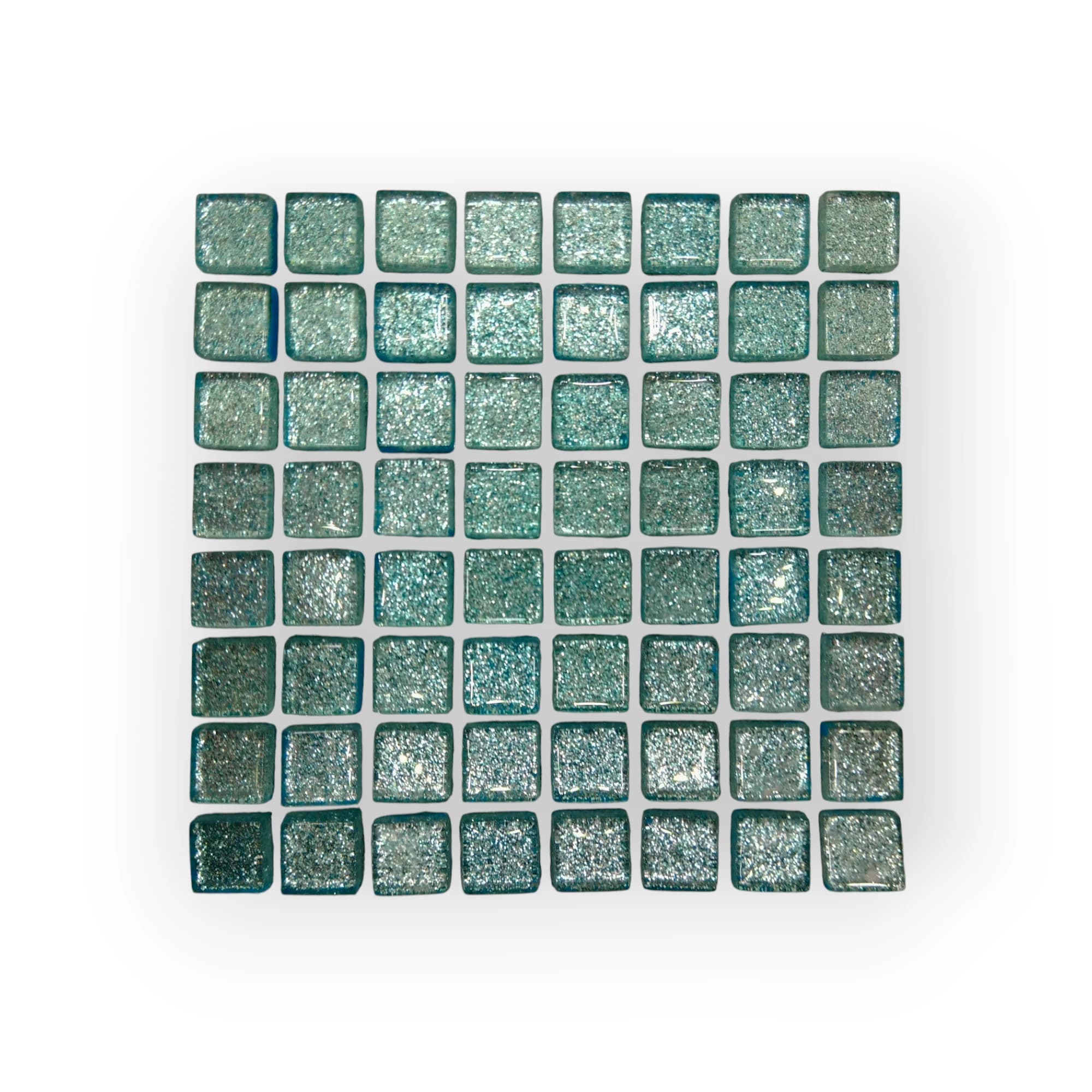 10x10 Sheet of Shimmer Light Blue mosaic tiles
