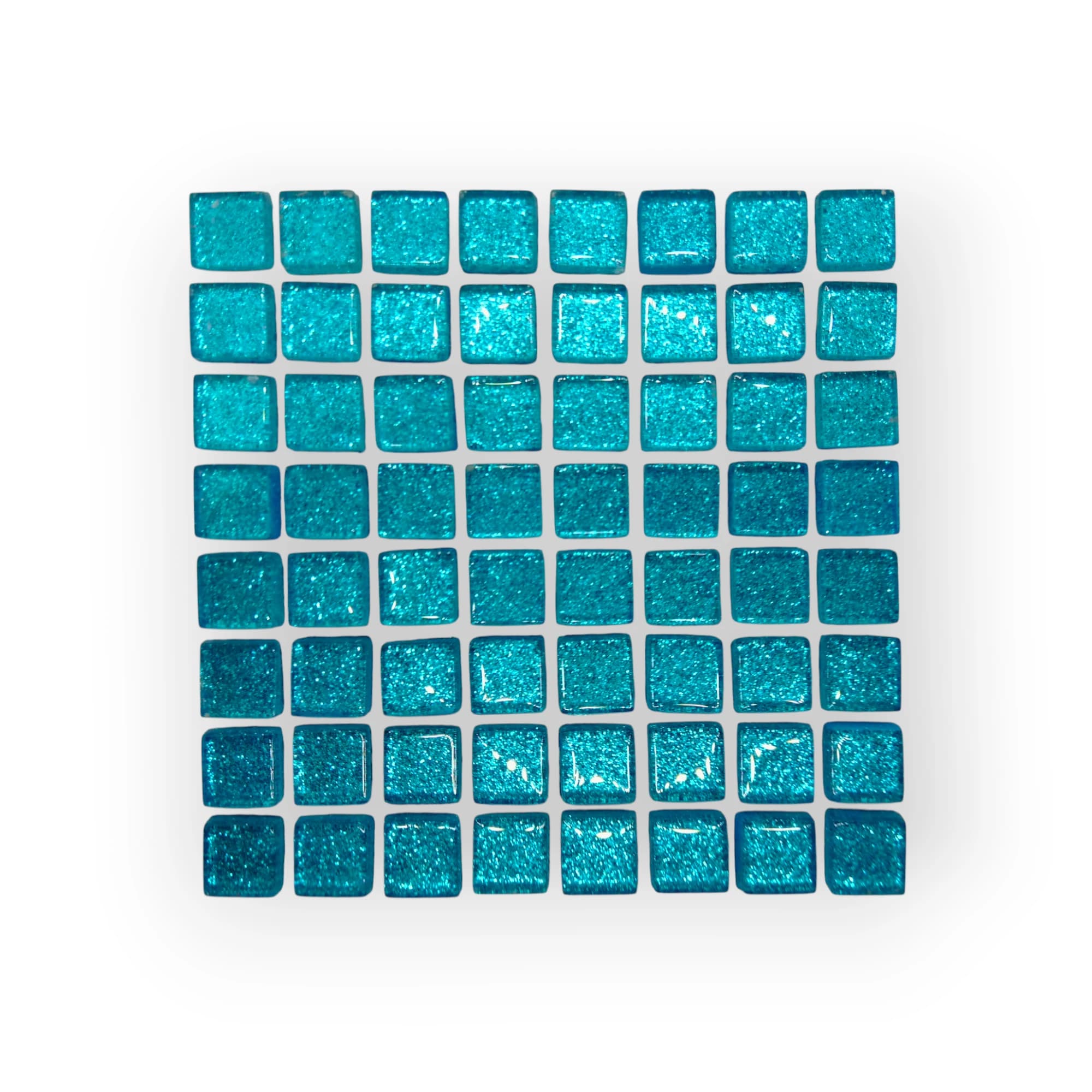 10x10 Sheet of Shimmer Blue mosaic tiles