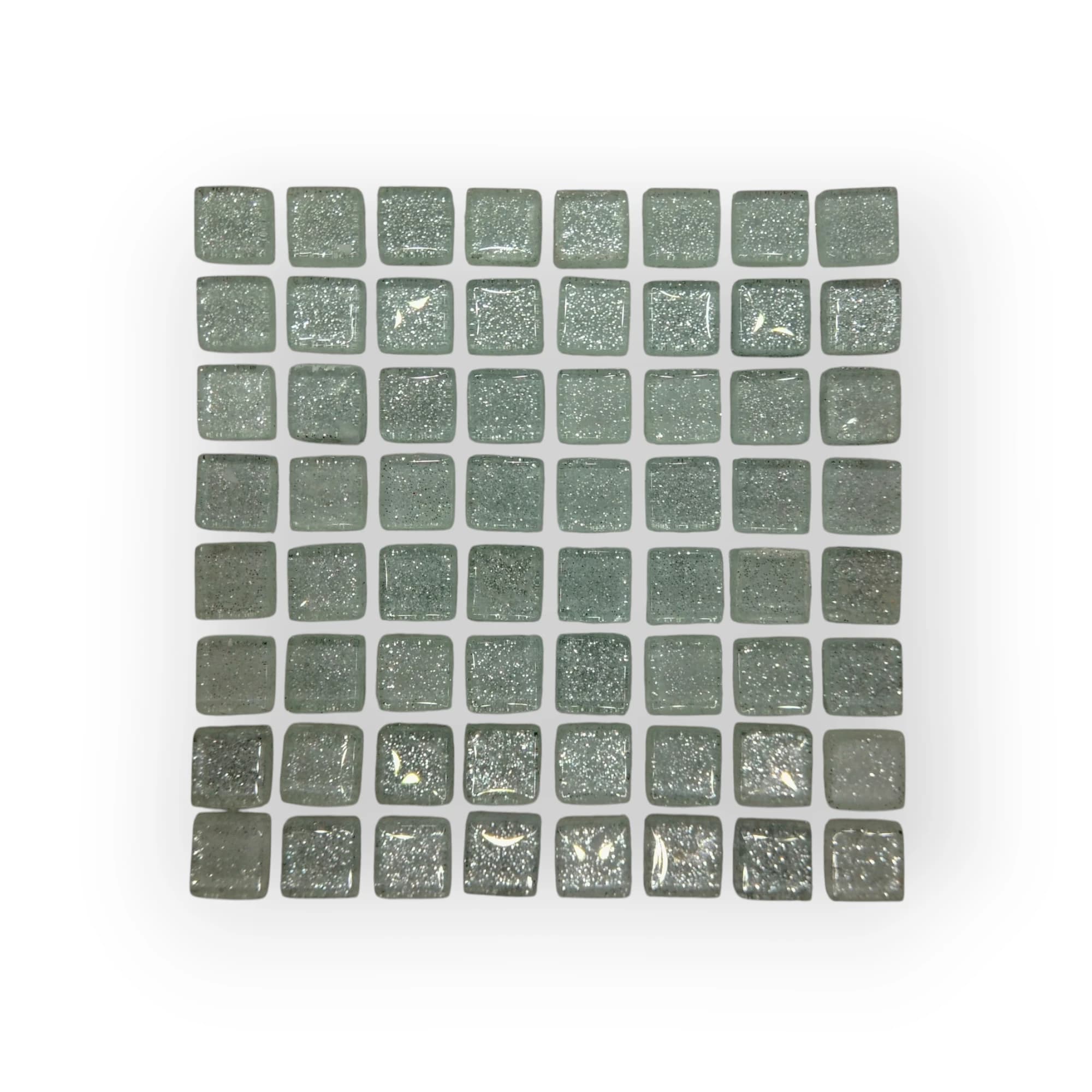 10x10 Sheet of Shimmer Silver mosaic tiles