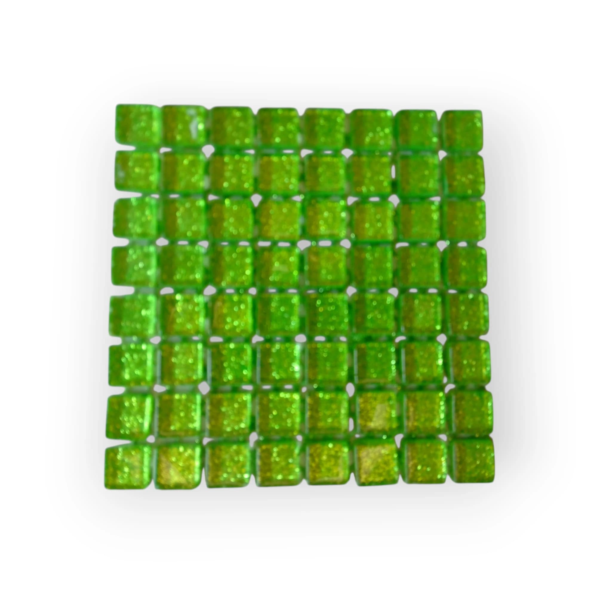 10x10 Sheet of Shimmer Green mosaic tiles