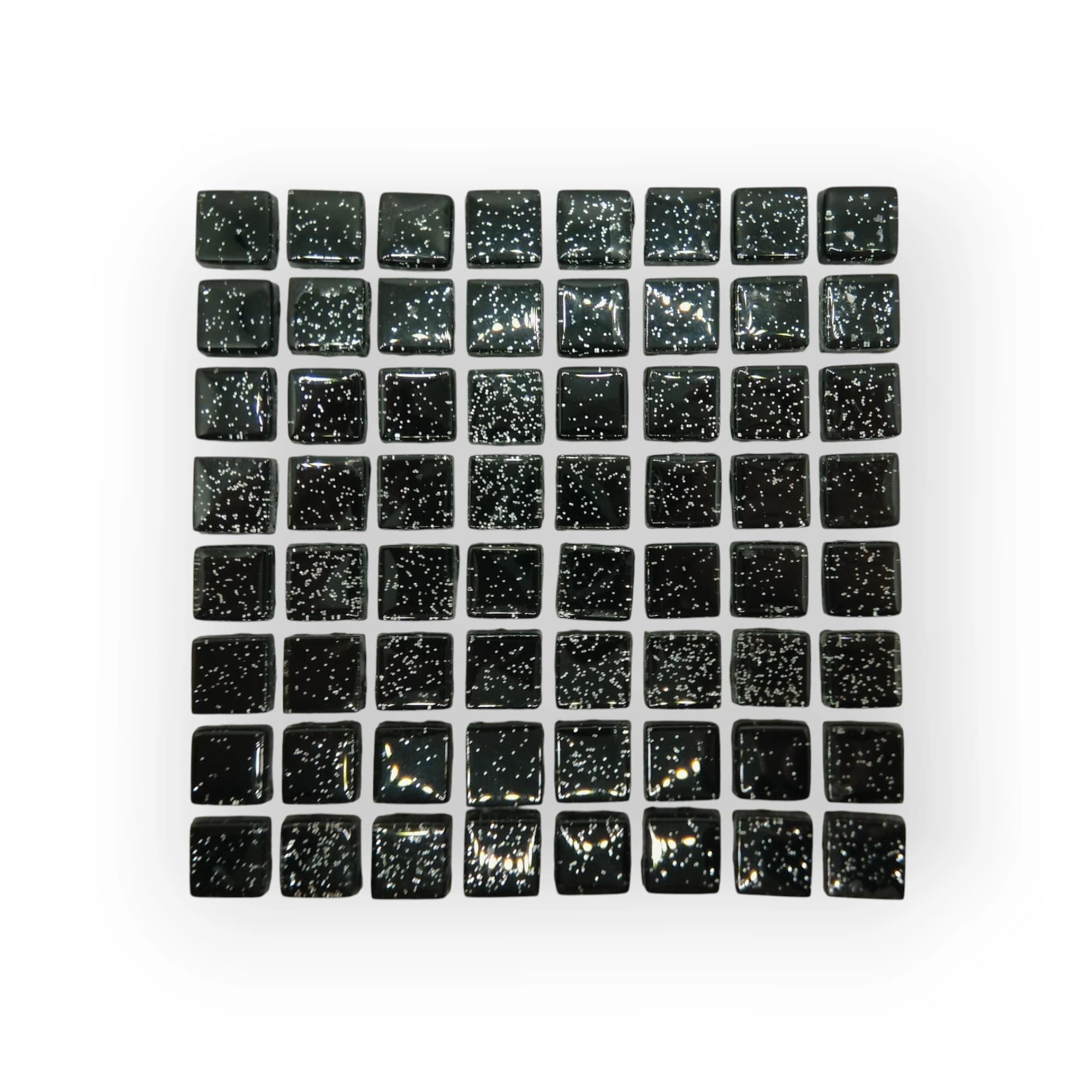 10x10 Sheet of Shimmer Black mosaic tiles