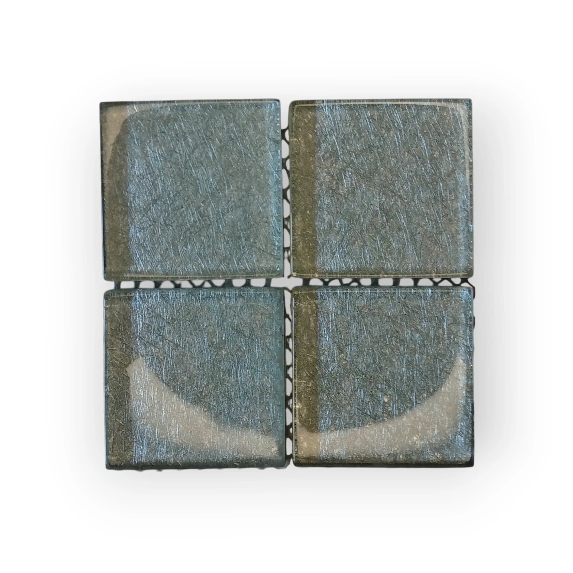 10x10 Sheet of Extra Large Scratched Clear mosaic tiles