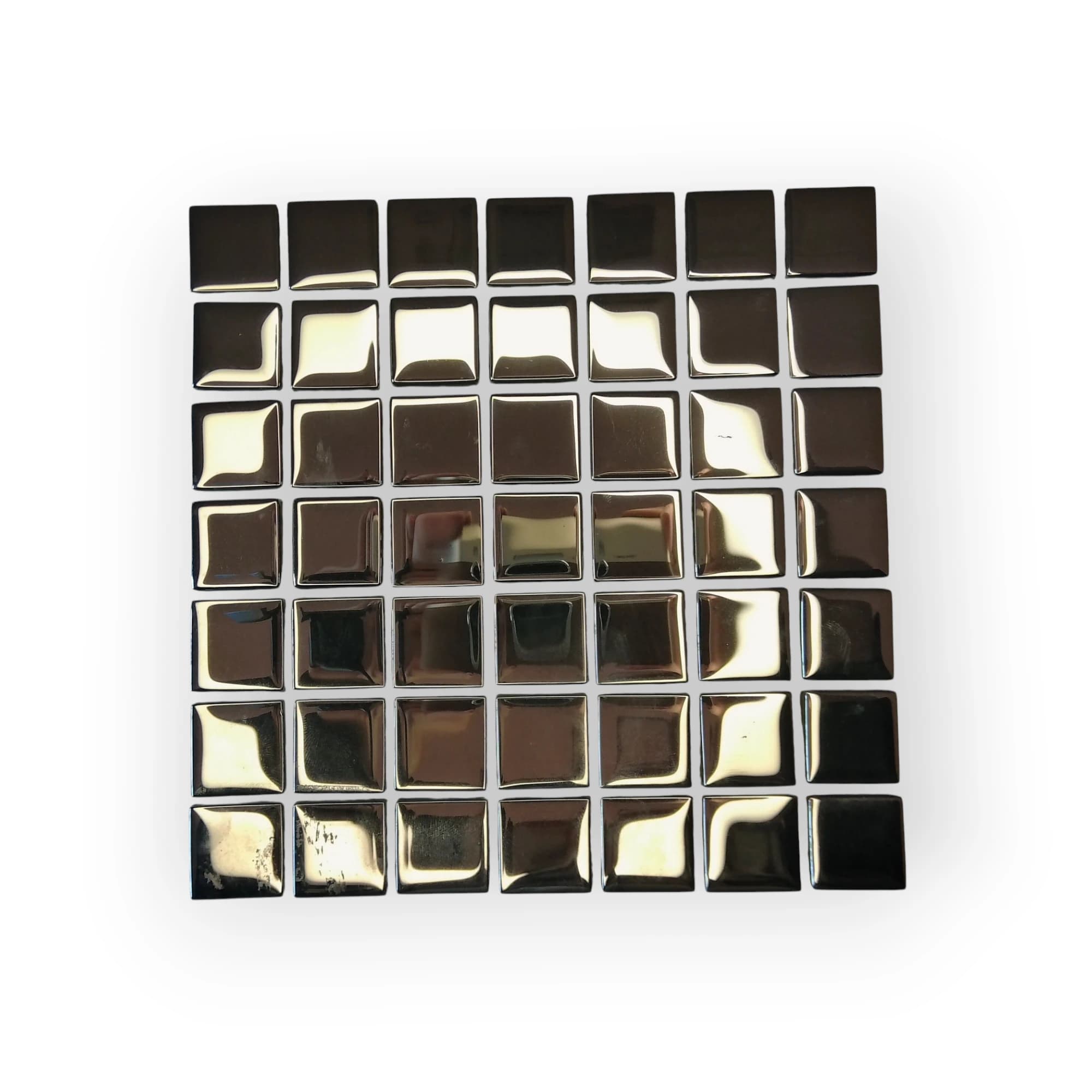 15x15 Sheet of Medium Metal Mirror mosaic tiles