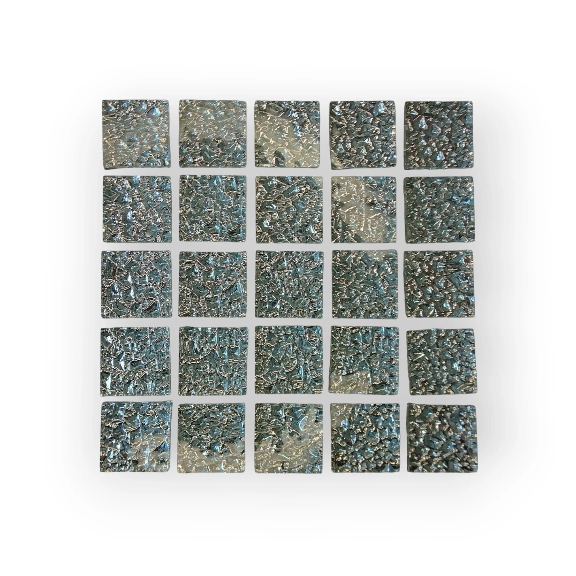 15x15 Sheet of Medium Crush Mirror mosaic tiles