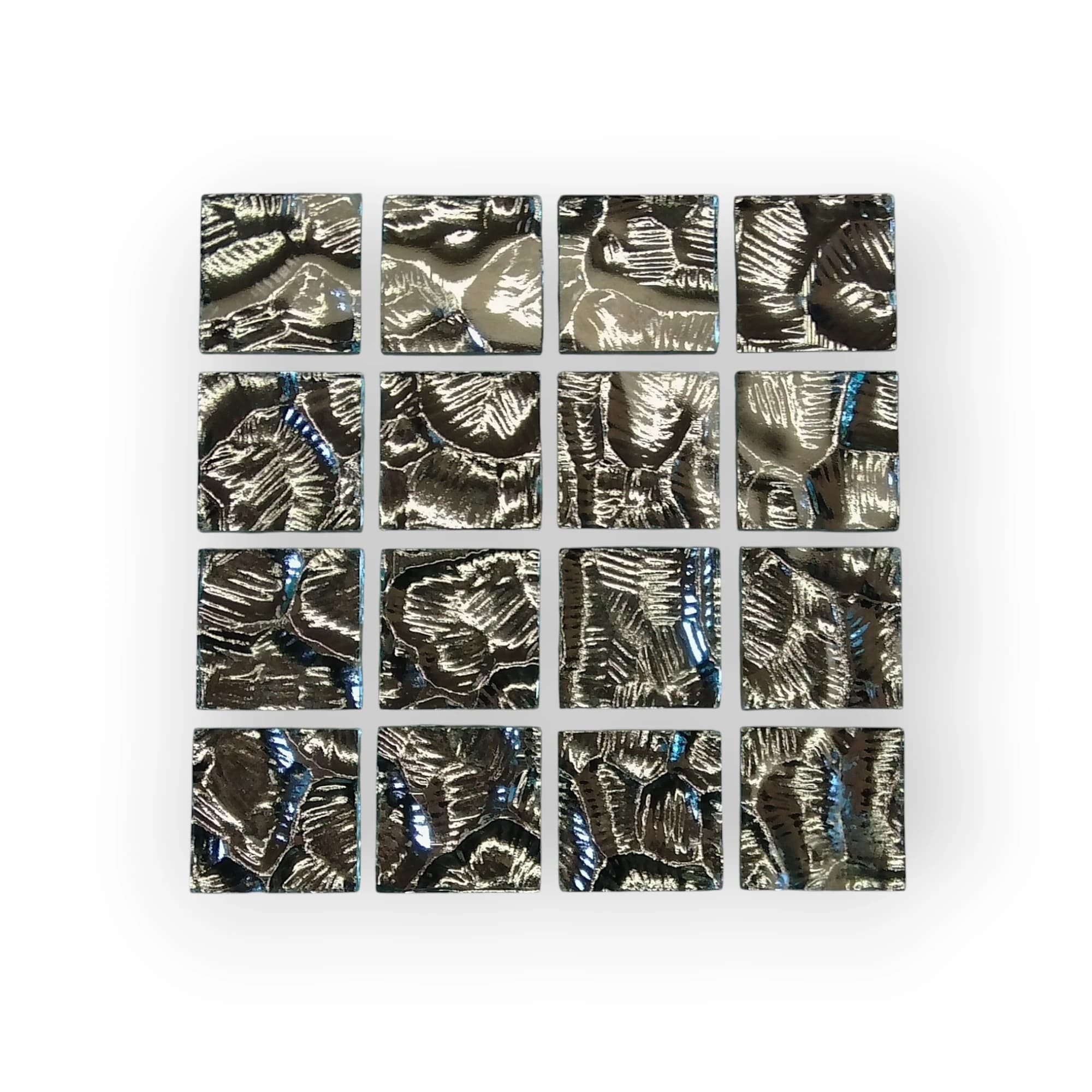 10x10 Sheet of Medium Textured Mirror mosaic tiles