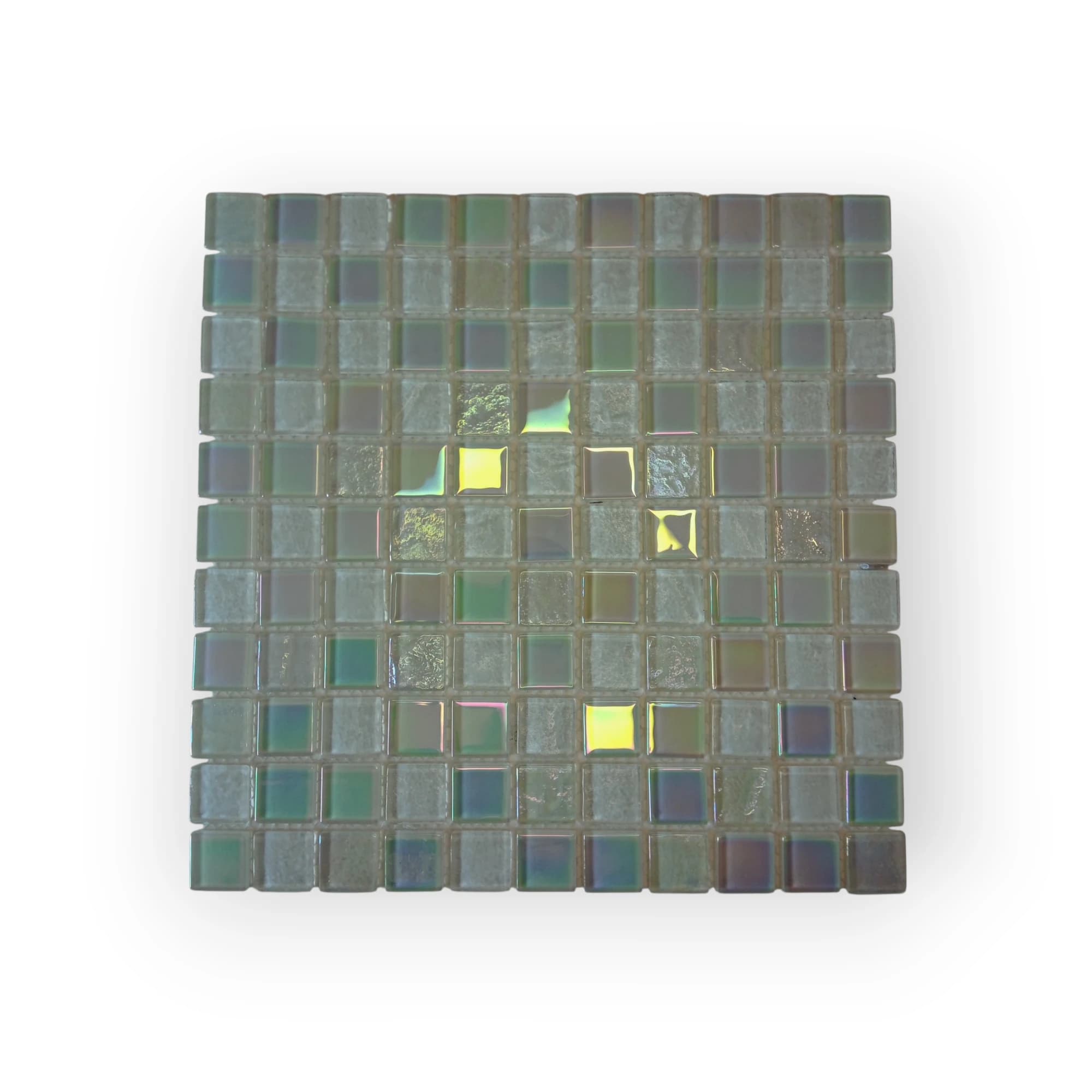 30x30 Sheet of Medium White Mirror mosaic tiles