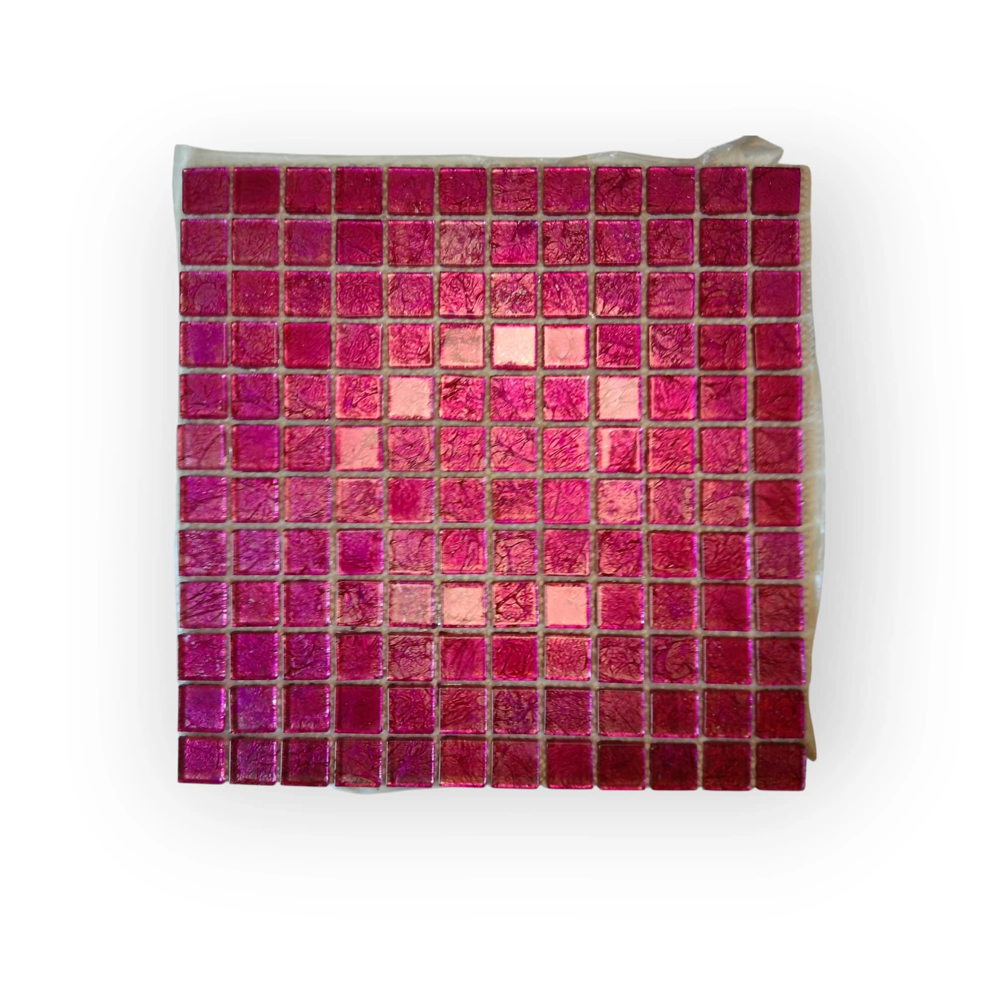 30x30 Sheet of Medium Textured Pink mosaic tiles