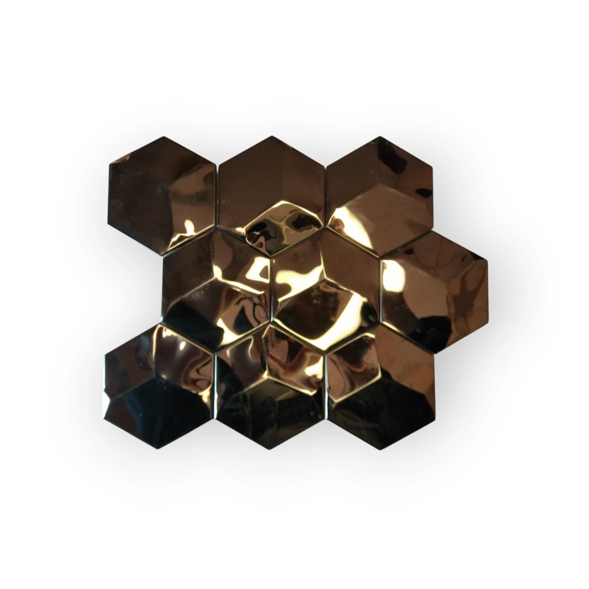 30x30 Sheet of Extra Large Hexagonal Mirror mosaic tiles