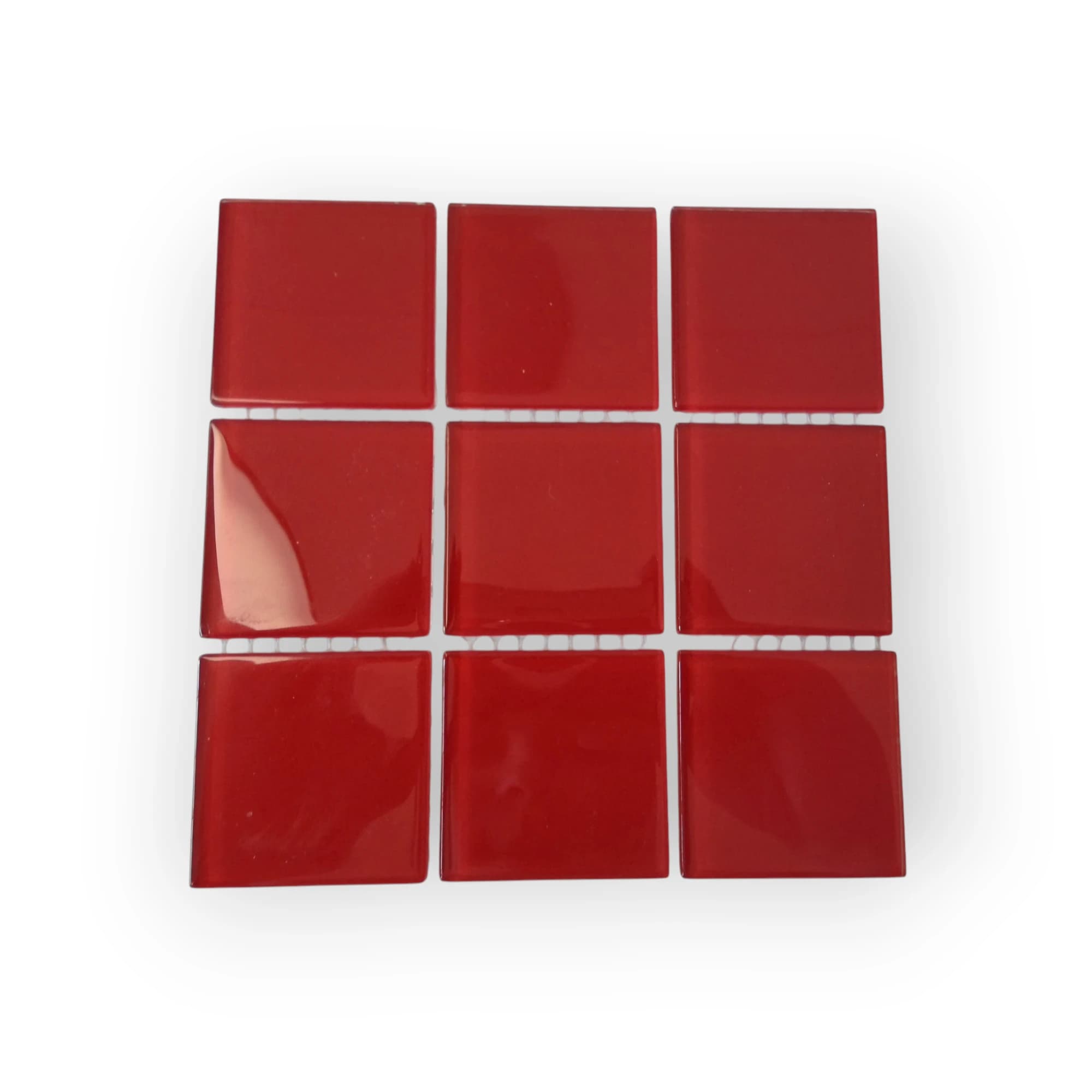 15x15 Sheet of Extra Large Red mosaic tiles
