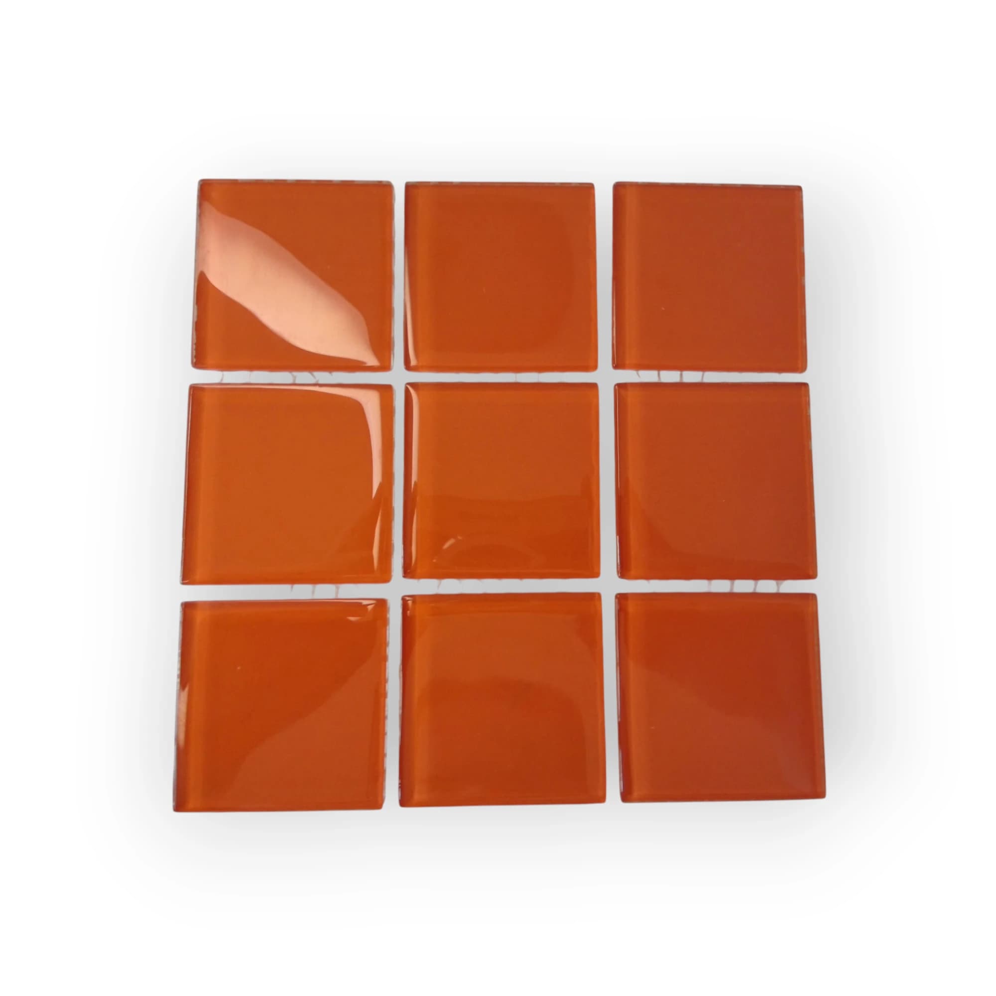 15x15 Sheet of Extra Large Orange mosaic tiles