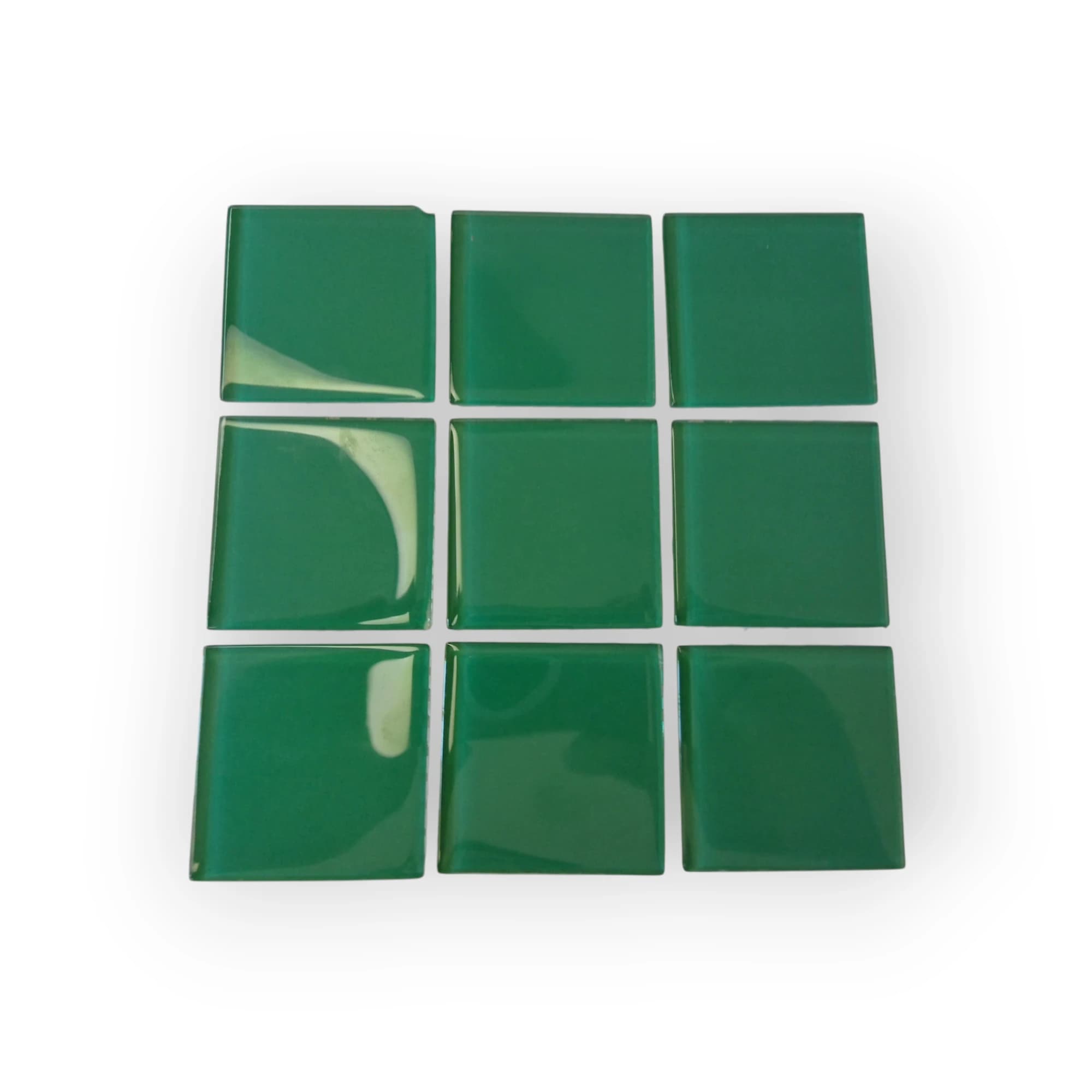 15x15 Sheet of Extra Large Dark Green mosaic tiles