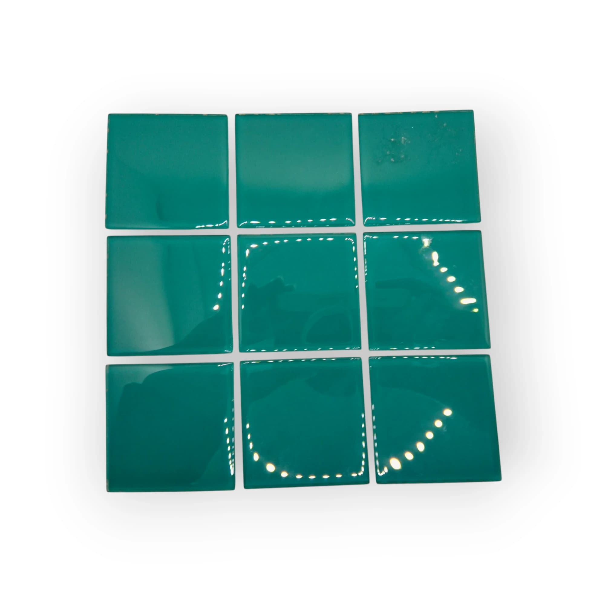 15x15 Sheet of Extra Large Teal mosaic tiles