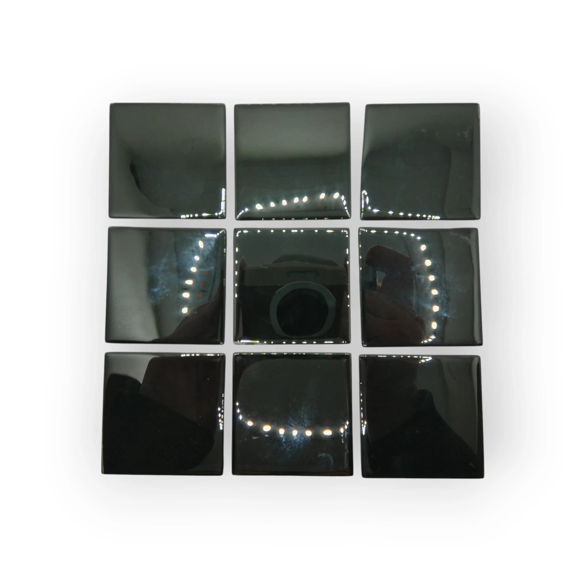 15x15 Sheet of Extra Large Black mosaic tiles