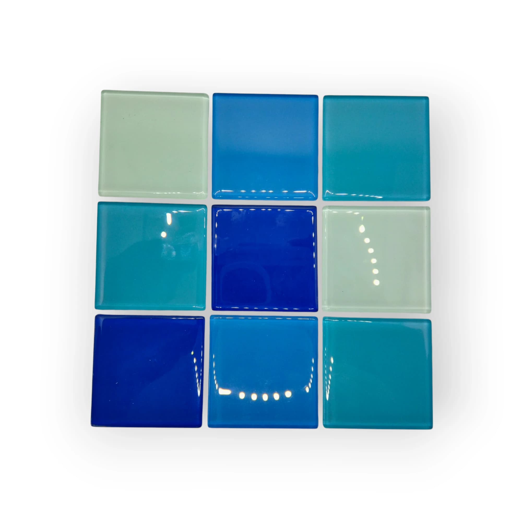 15x15 Sheet of Extra Large Blue Assorted mosaic tiles