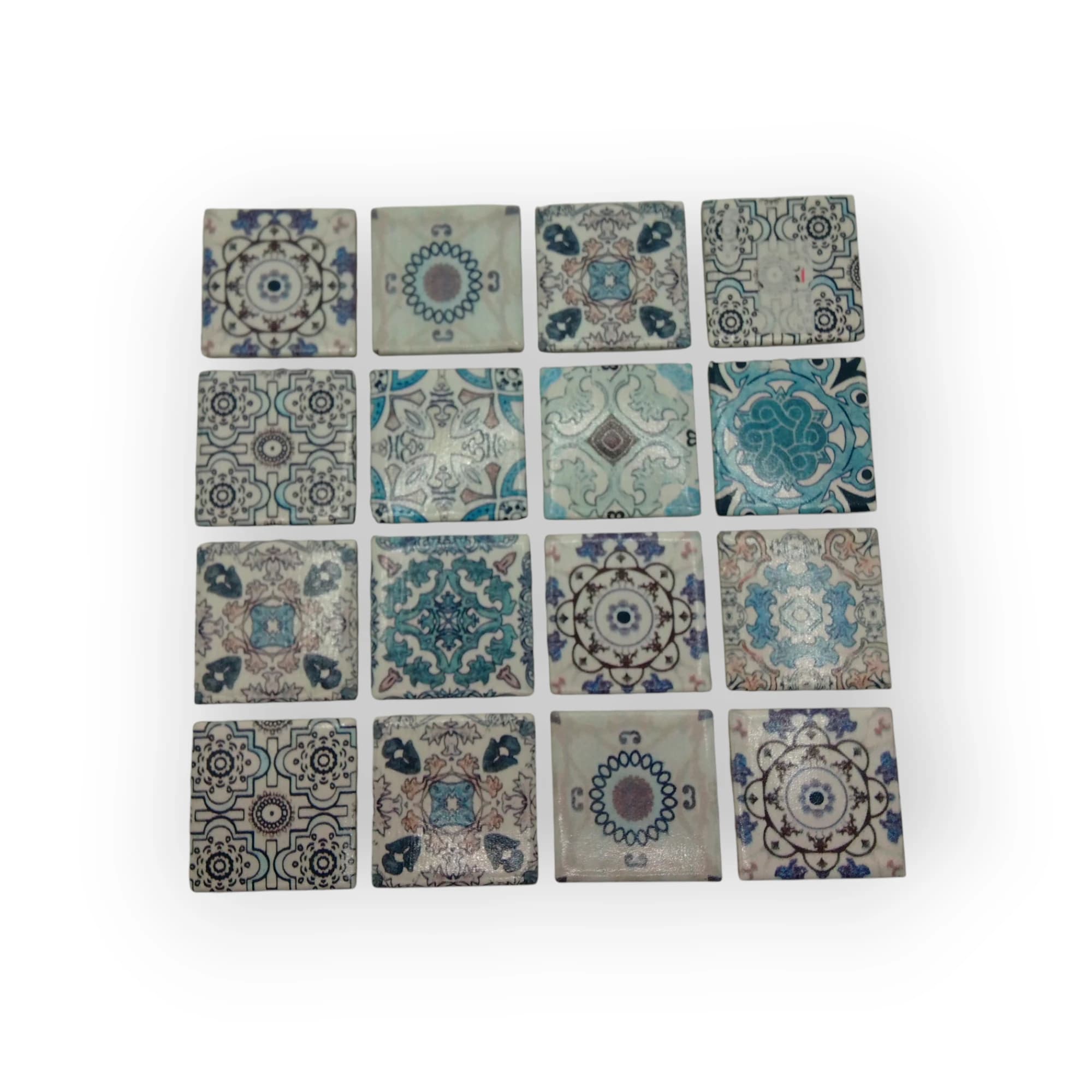 15x15 Sheet of Large Blue Italian mosaic tiles
