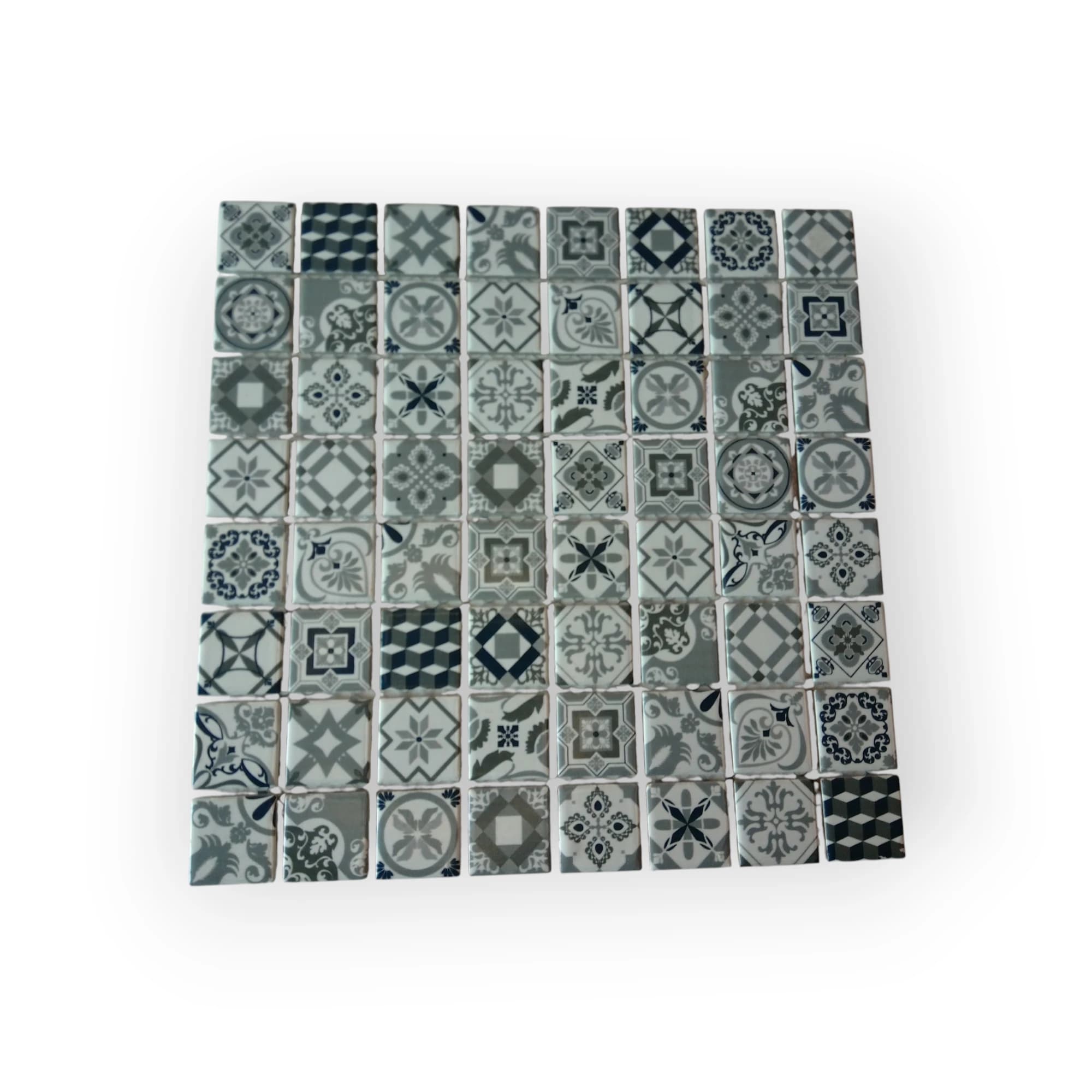 30x30 Sheet of Large Grey Italian mosaic tiles