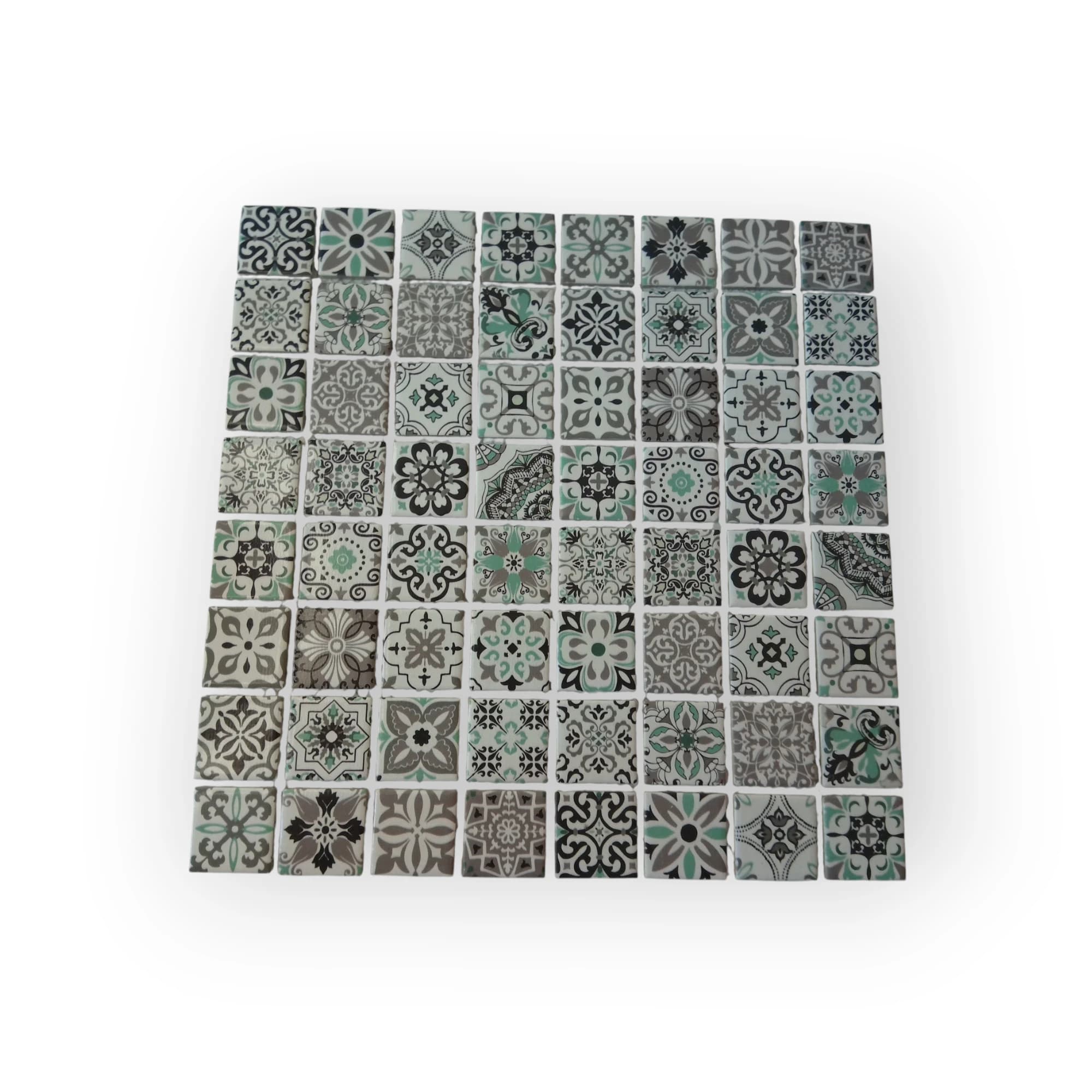 30x30 Sheet of Large Green Italian mosaic tiles