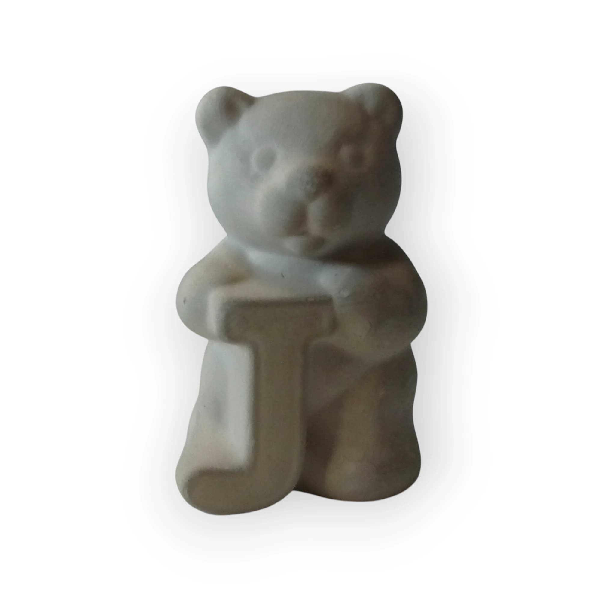 Ceramic Teddy Holding Letter J