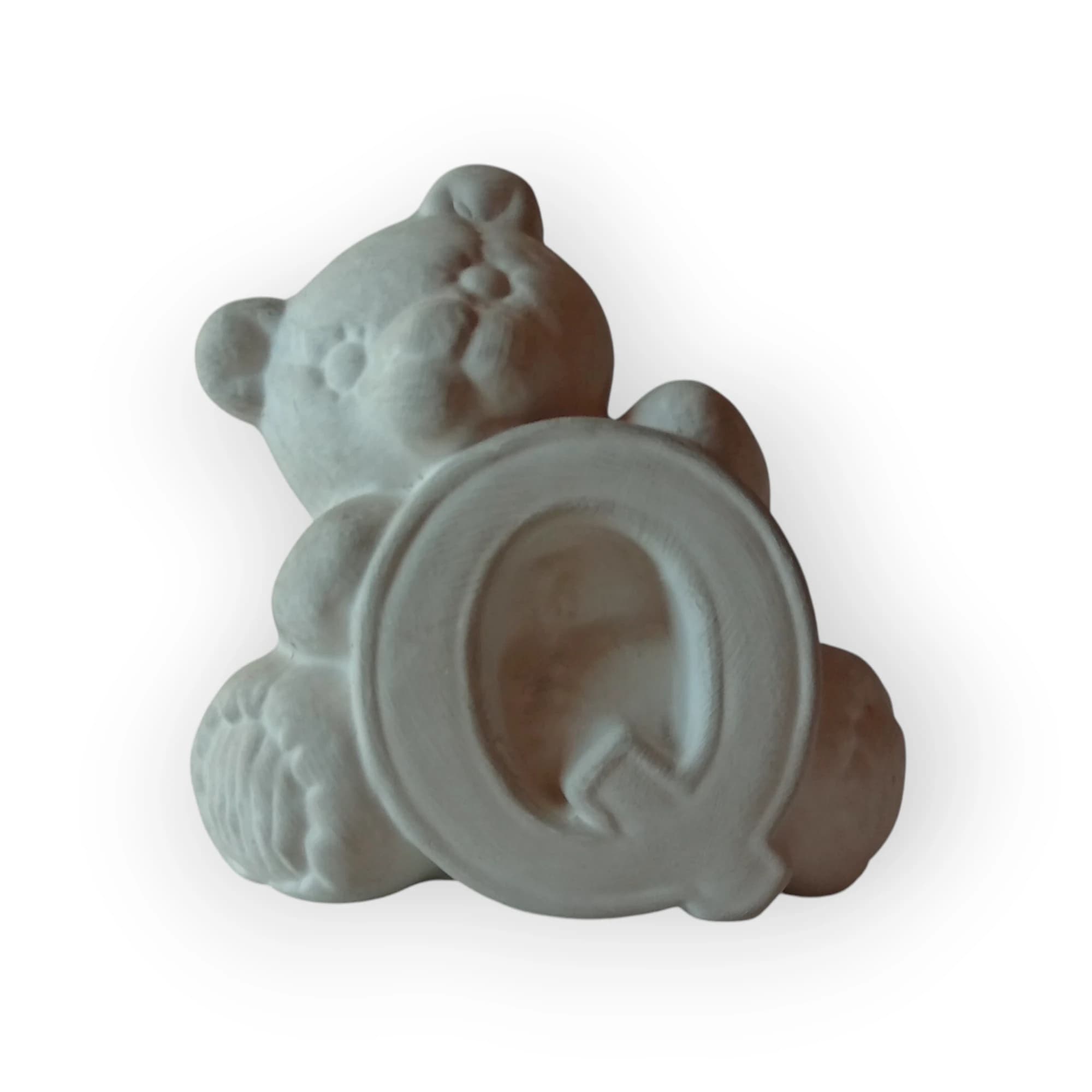Ceramic Teddy Holding Letter Q