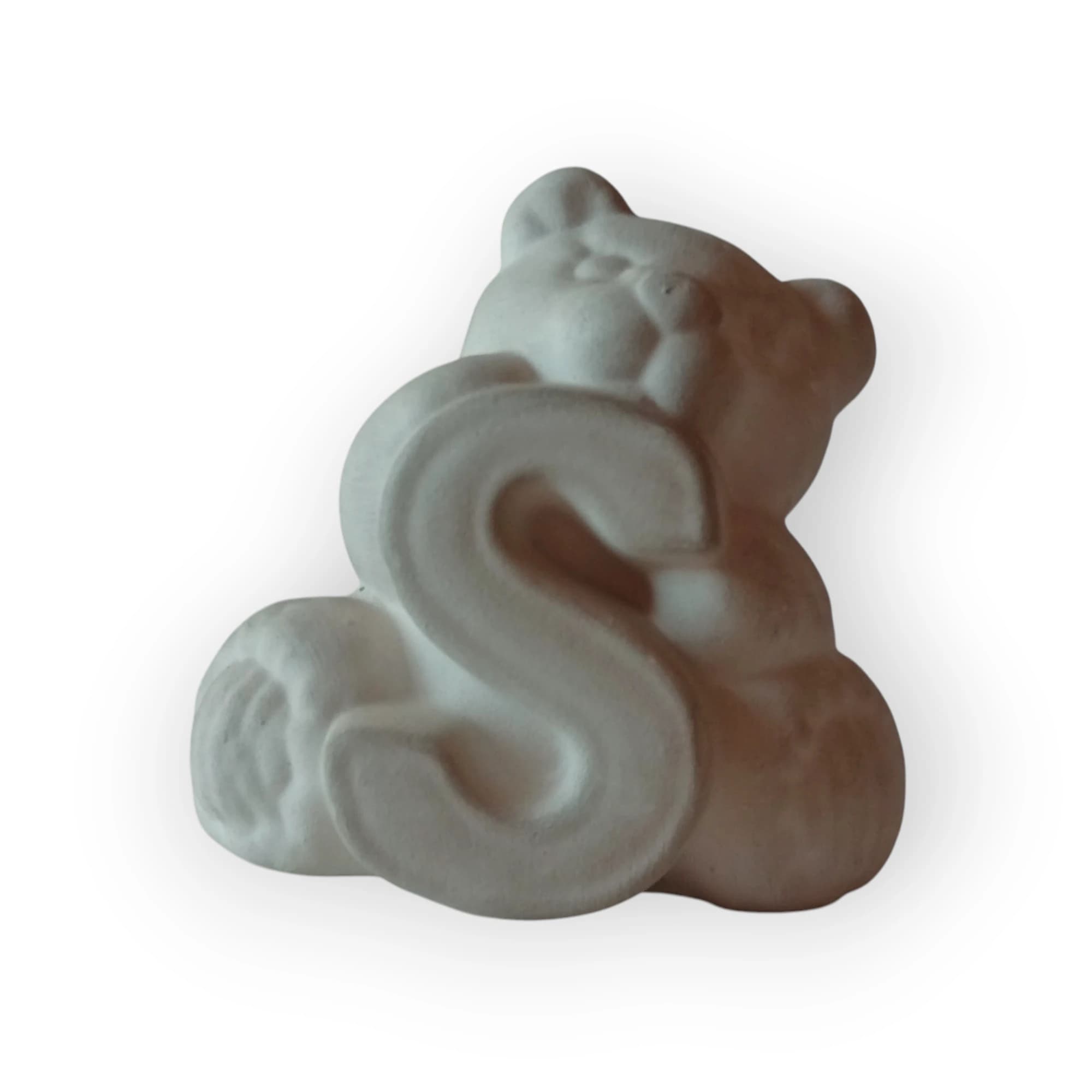 Ceramic Teddy Holding Letter S