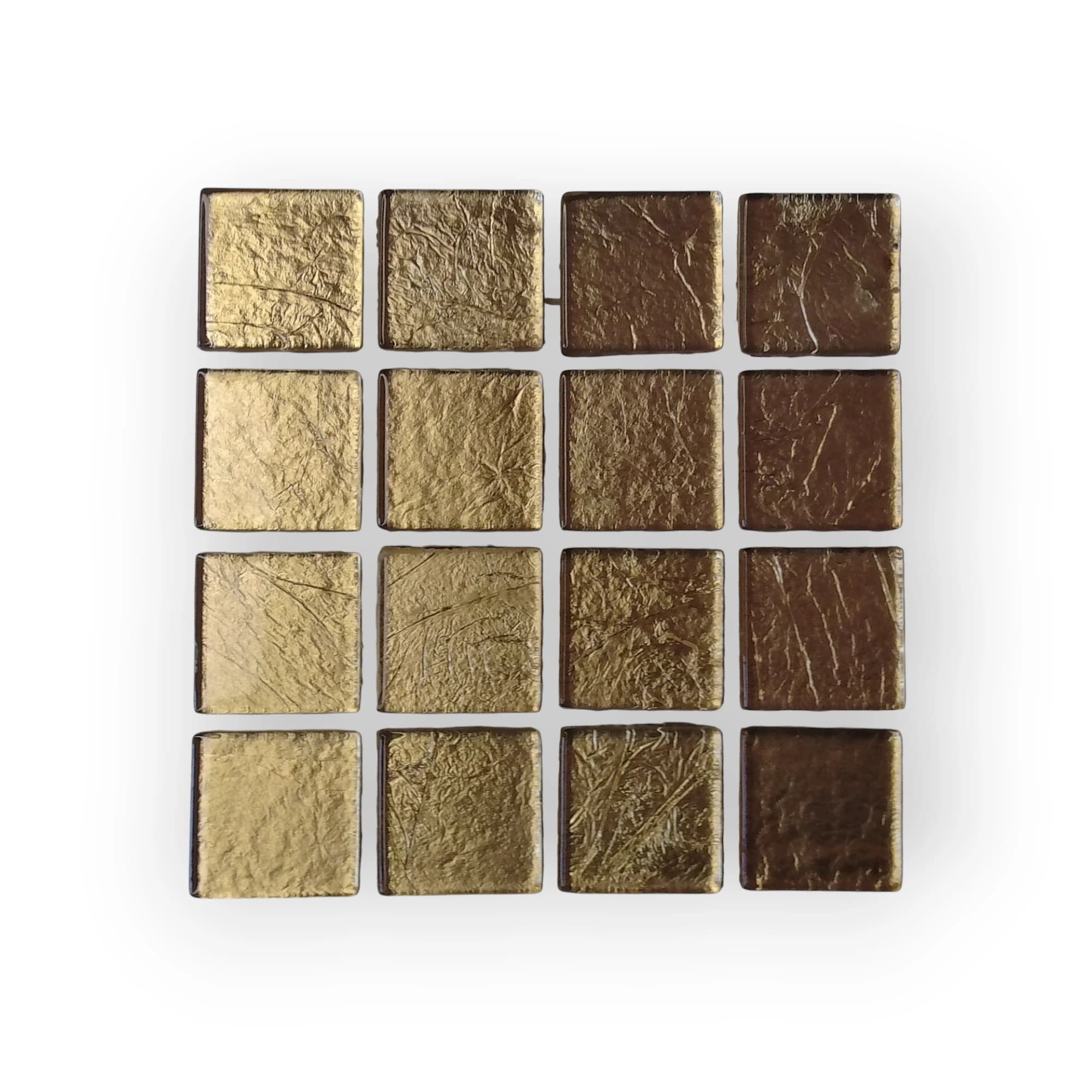 10x10 Sheet of Medium Gold Foil mosaic tiles