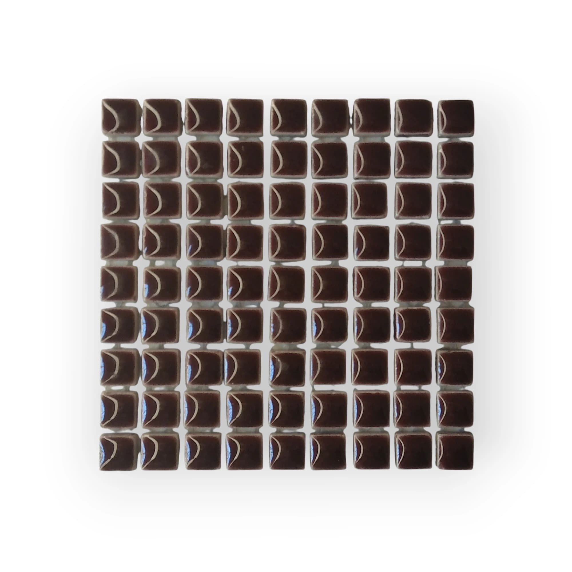 10x10 Sheet of Small Brown 2 mosaic tiles