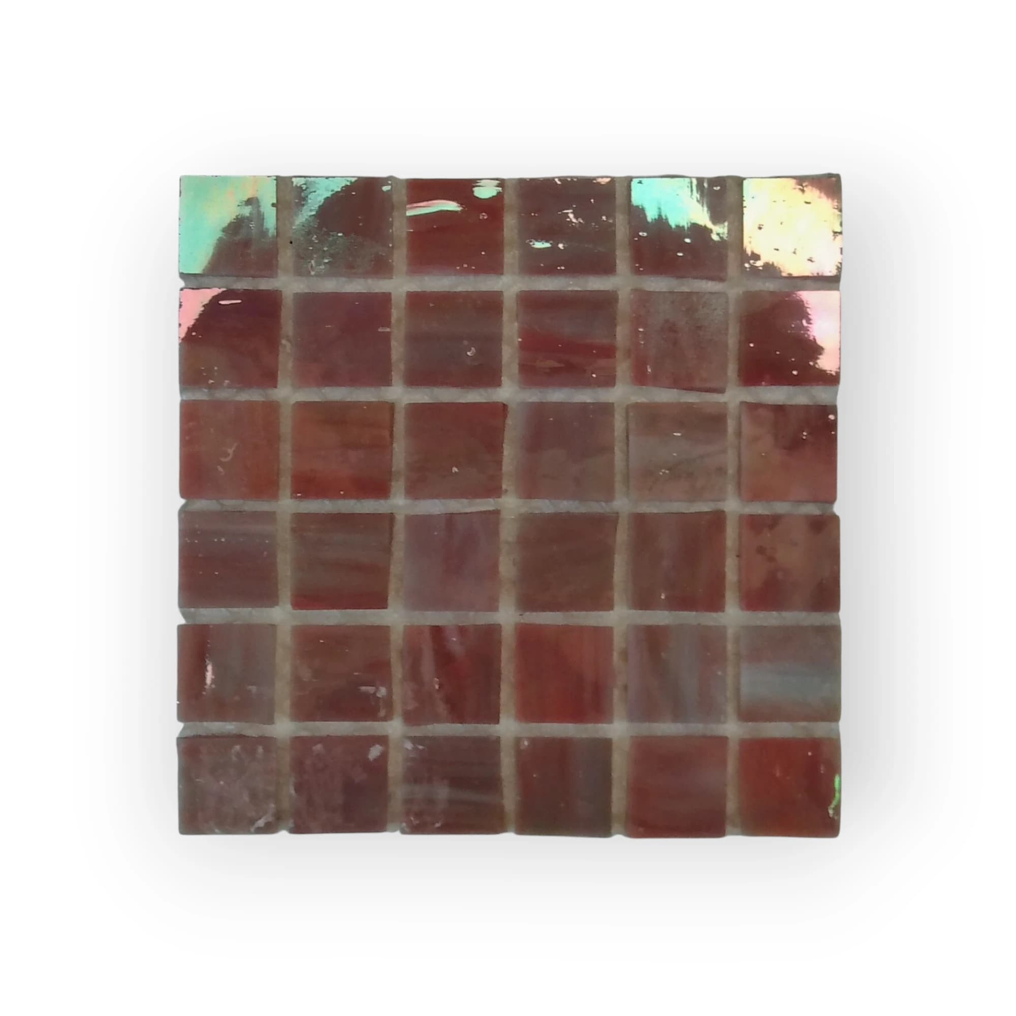 10x10 Sheet of Small Textured Salmon mosaic tiles