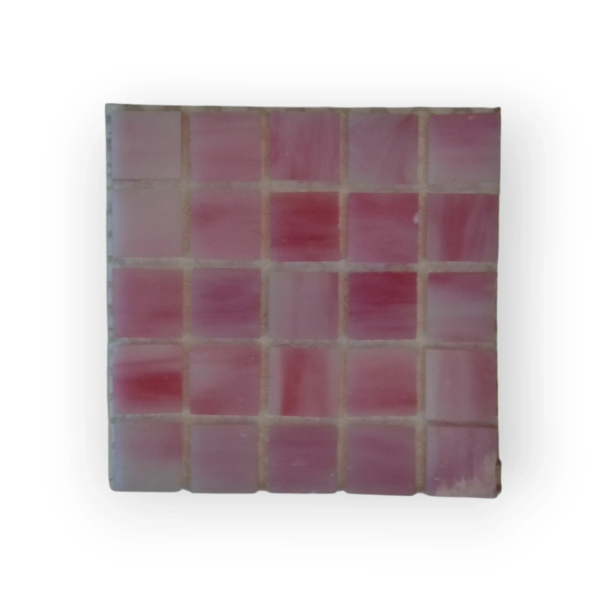 8x8 Sheet of Small Textured Pink mosaic tiles