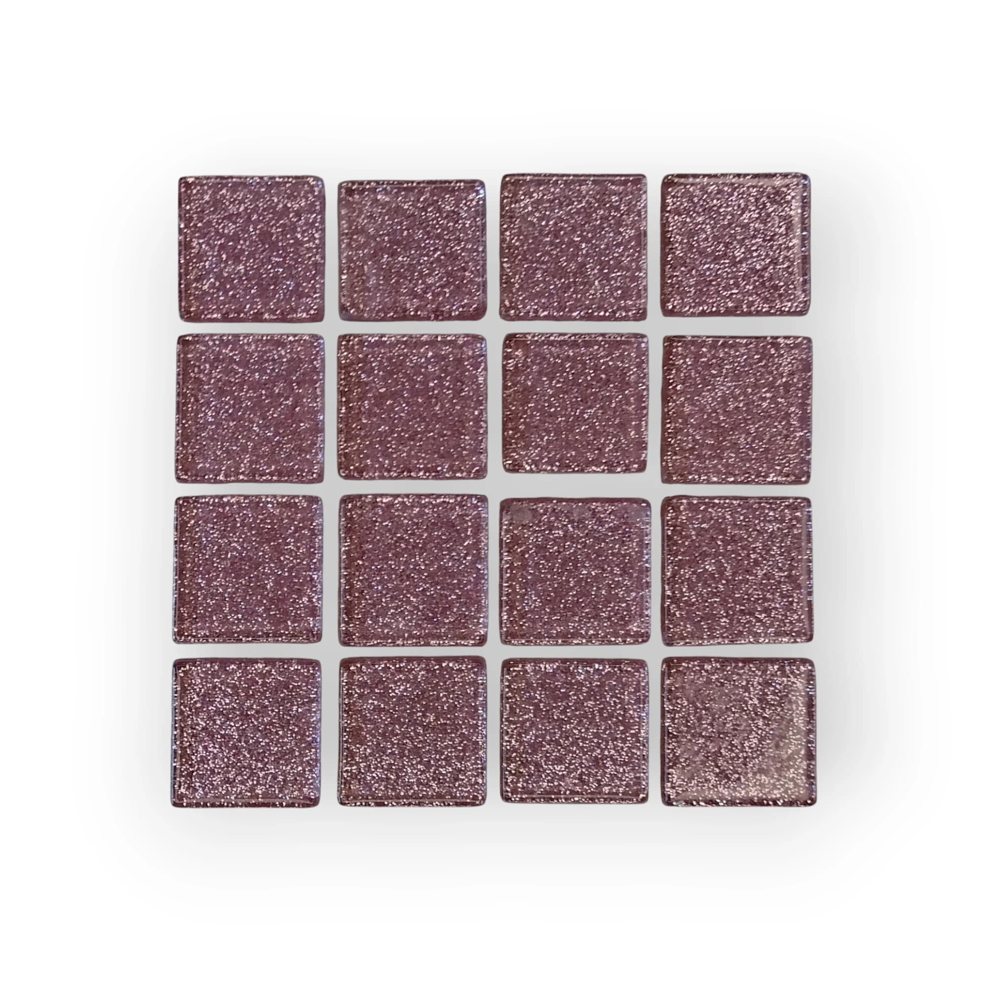 10x10 Sheet of Medium Shimmer Baby Pink mosaic tiles