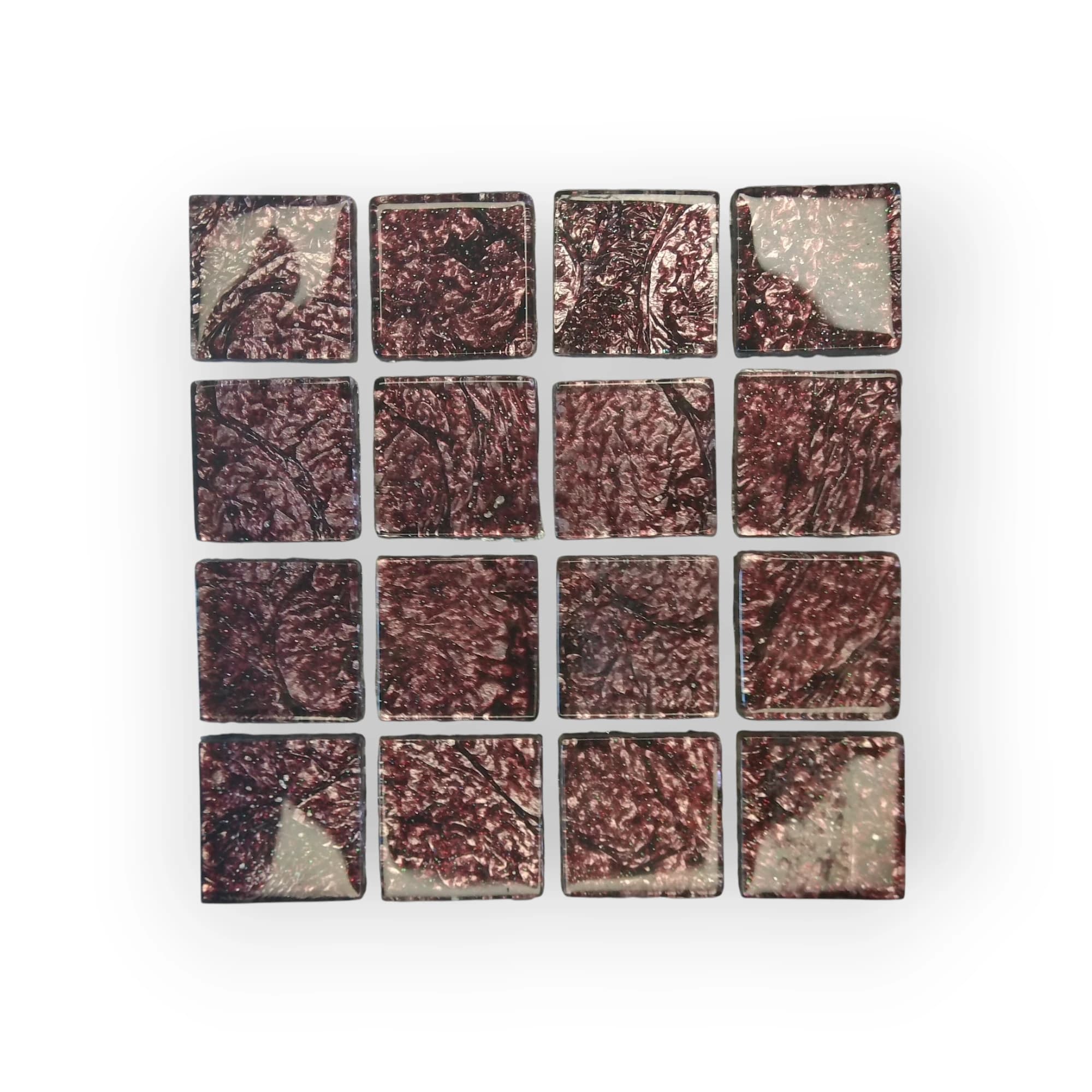 10x10 Sheet of Medium Textured Brown mosaic tiles