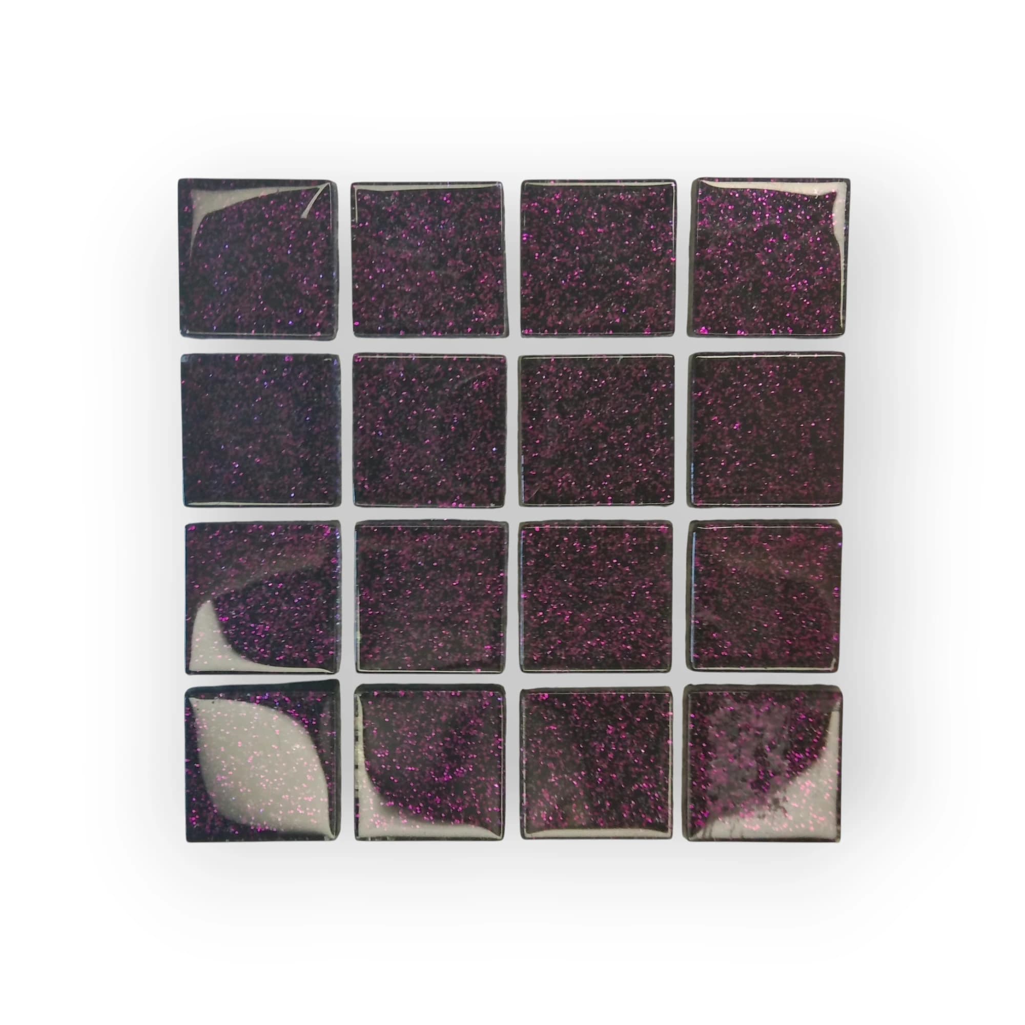 10x10 Sheet of Medium Shimmer Purple mosaic tiles