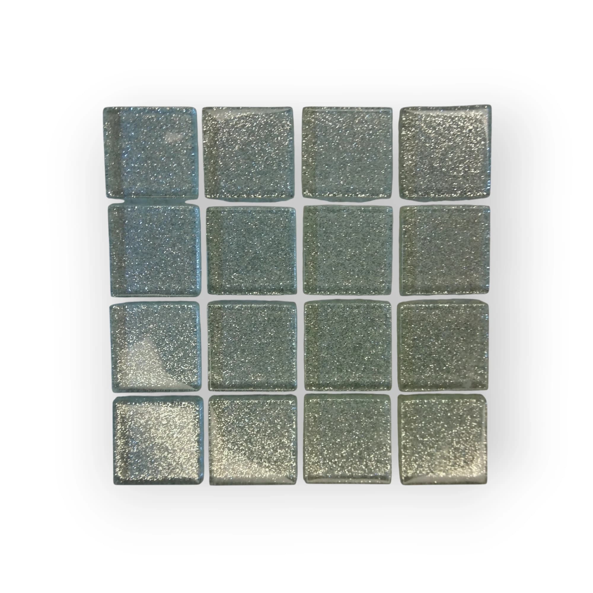 10x10 Sheet of Medium Shimmer Clear mosaic tiles