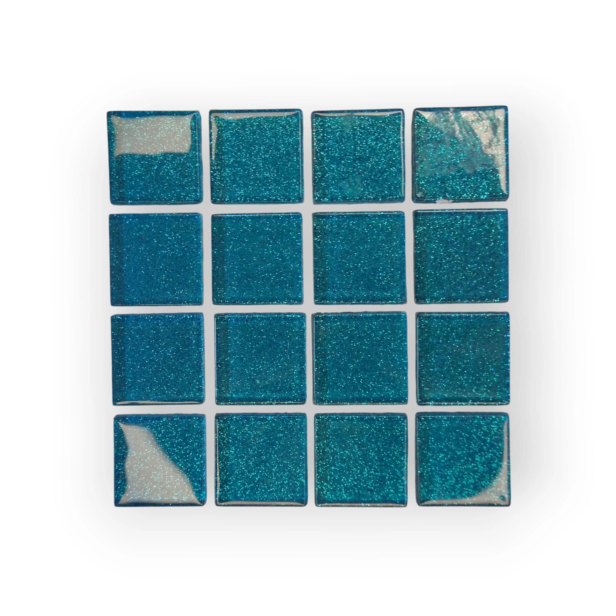 10x10 Sheet of Medium Shimmer Blue mosaic tiles