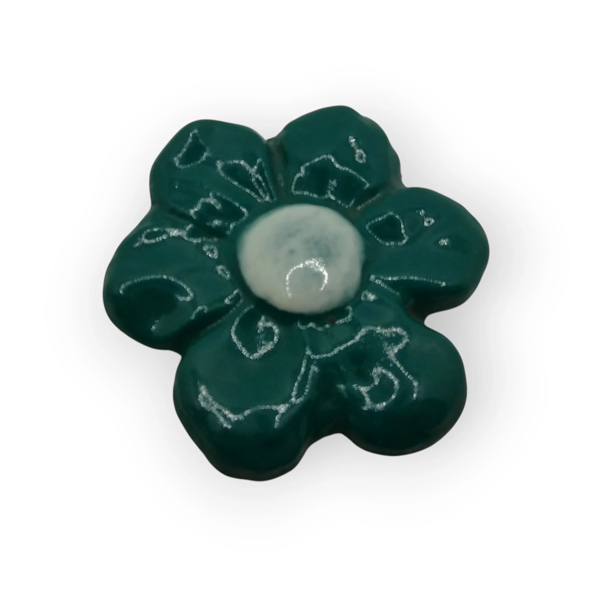 Daisy Glazed Insert Dark Green