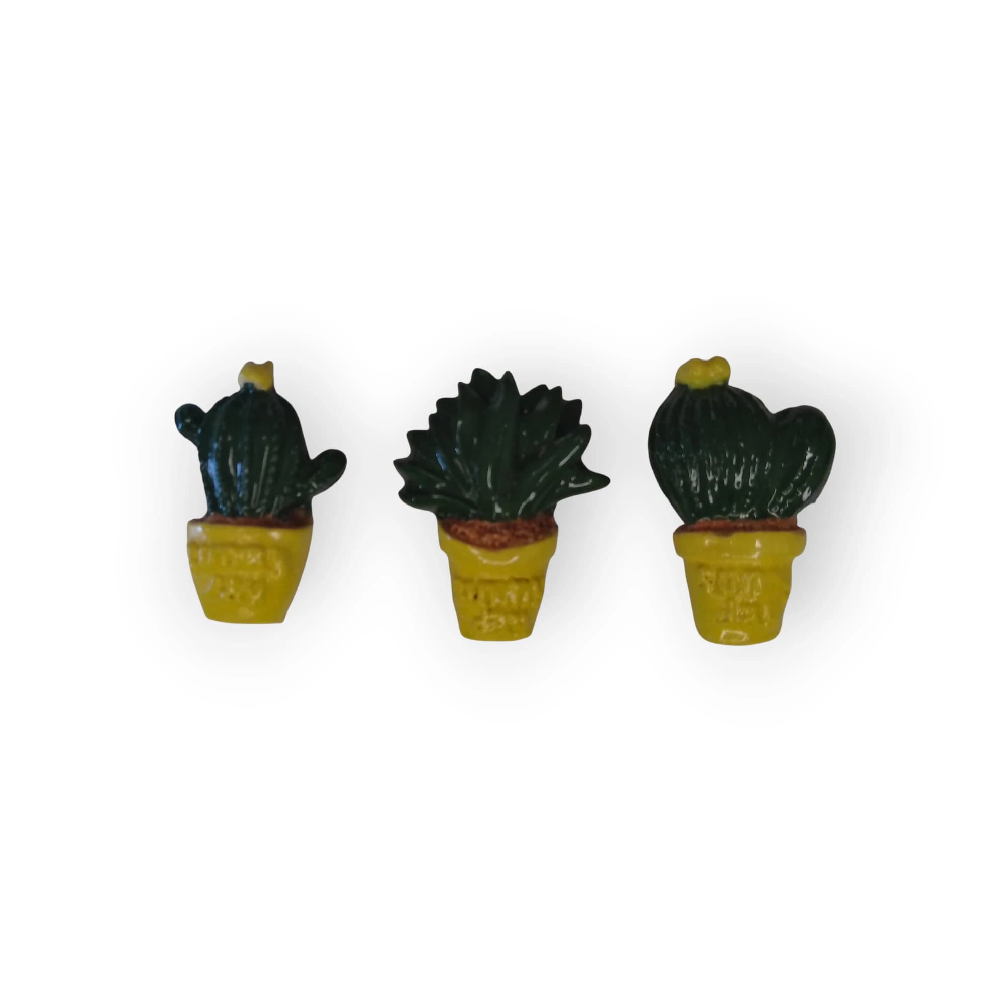 Flower Pot Glazed Set of 3 Yellow
