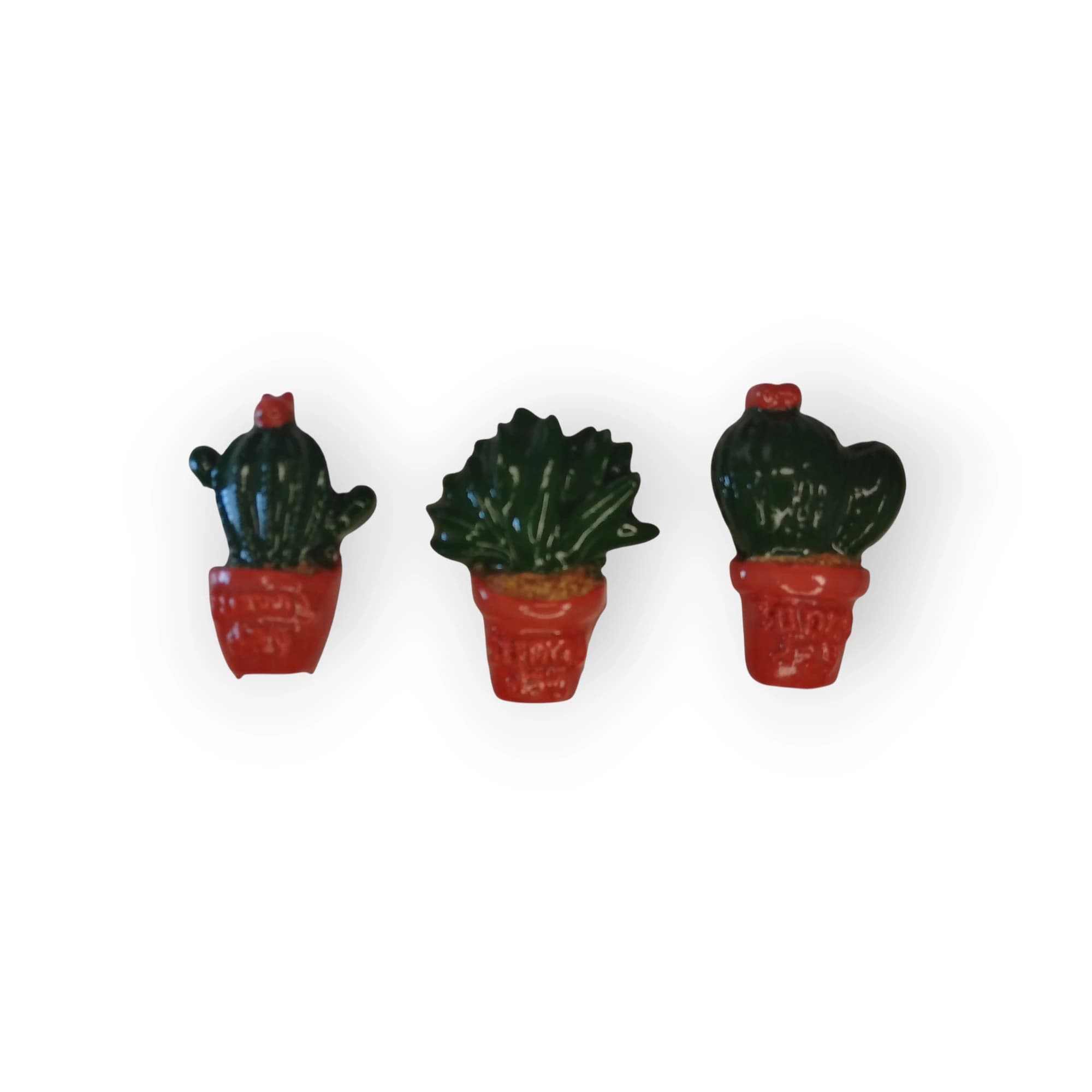 Flower Pot Glazed Set of 3 Light Red