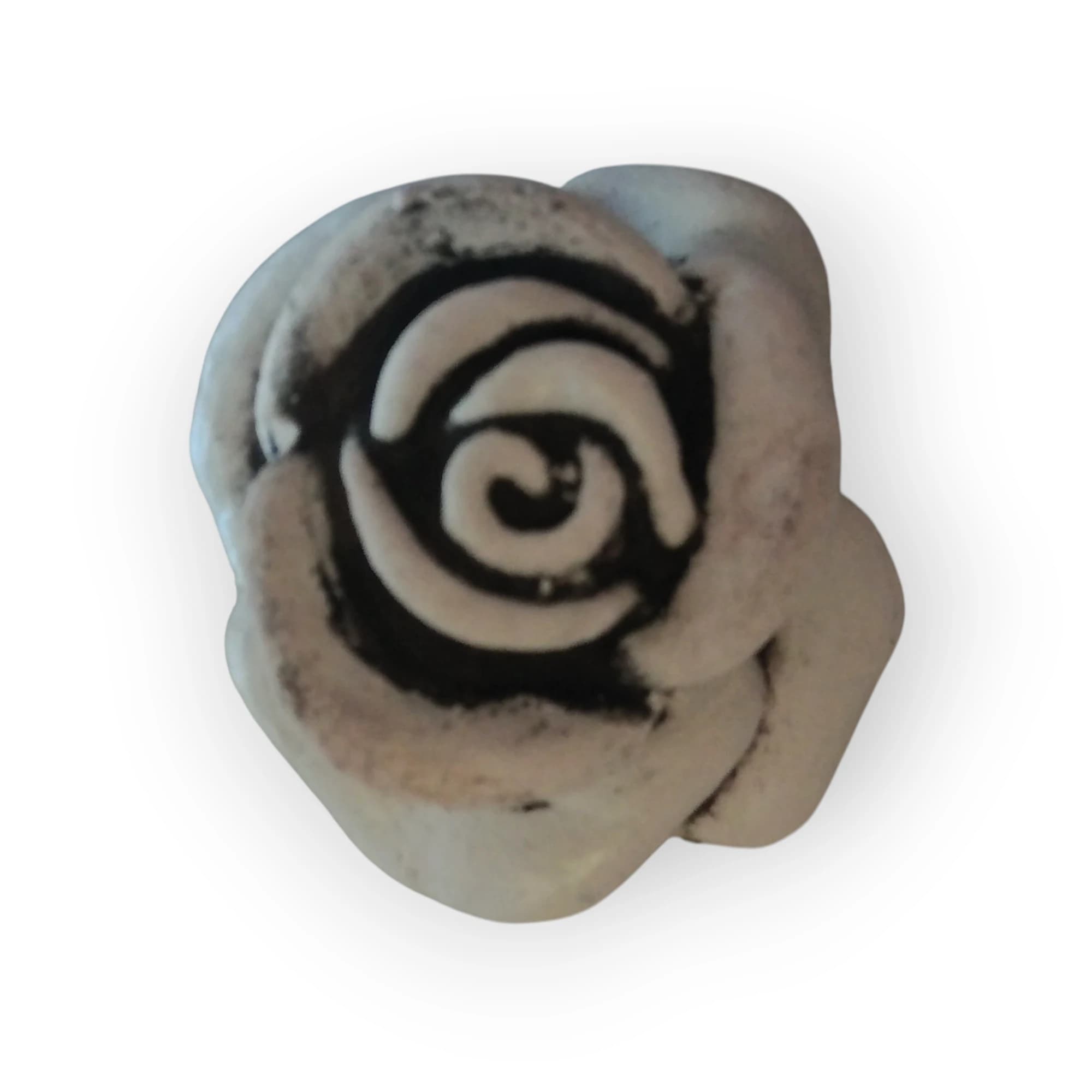 Ceramic Black & White Open Rose