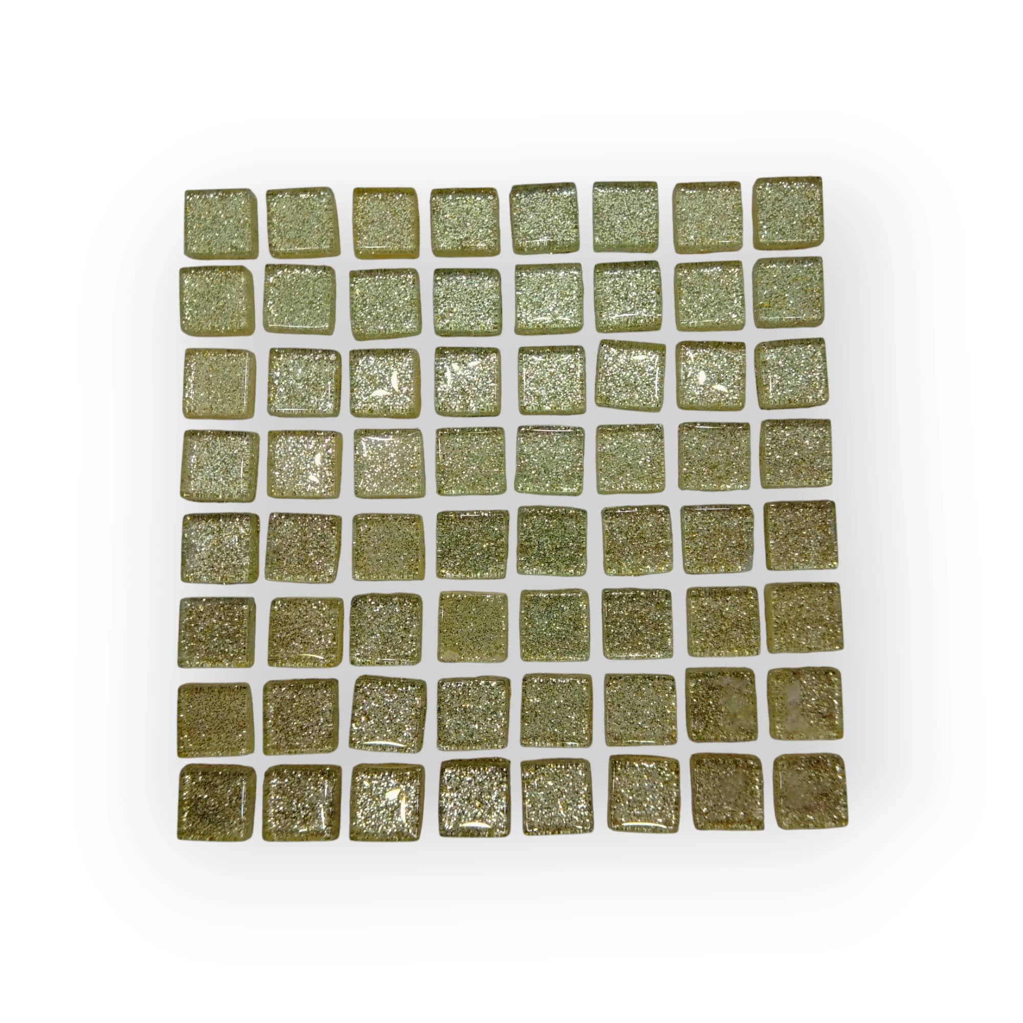 10x10 Sheet of Small Shimmer Champagne mosaic tiles