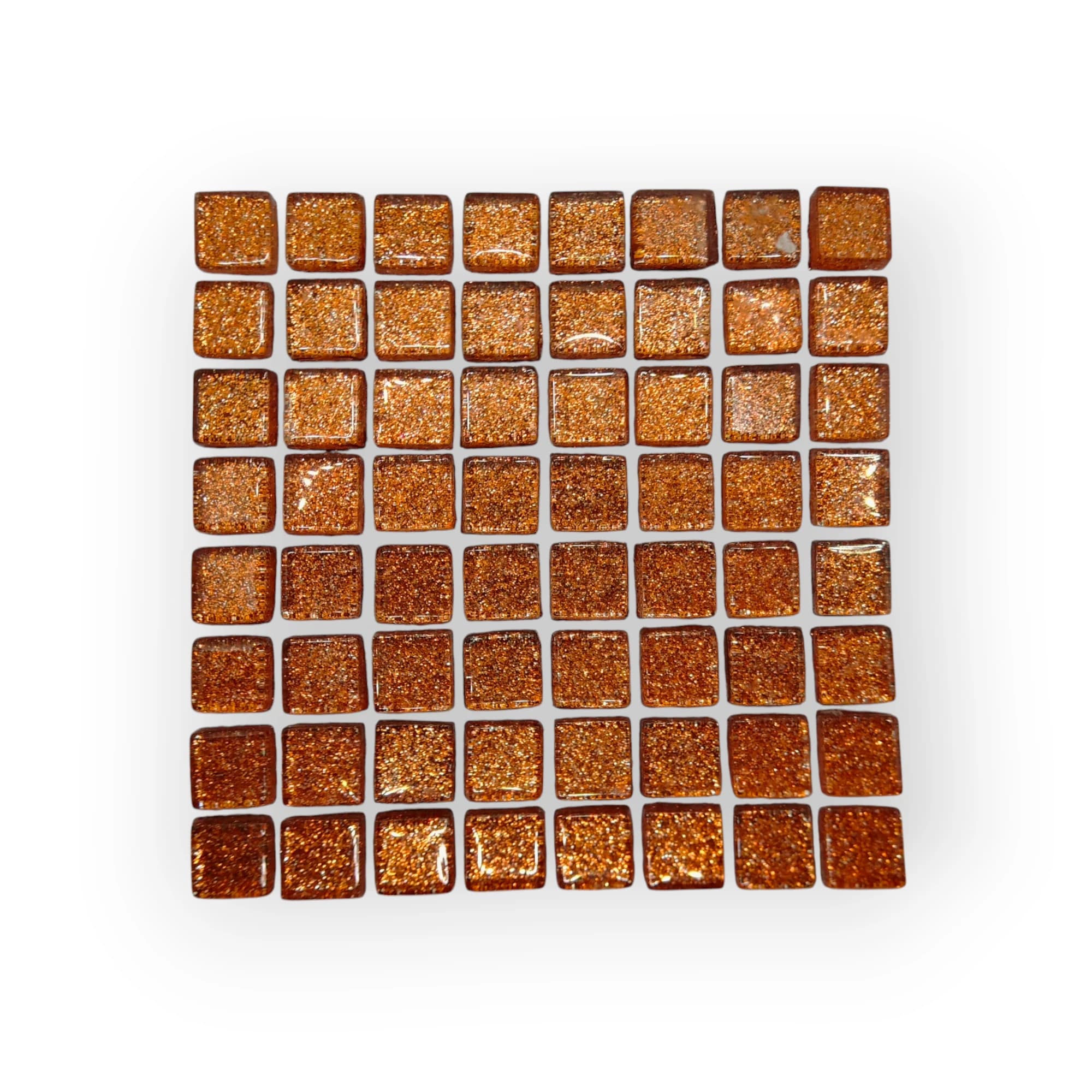10x10 Sheet of Small Shimmer Bronze mosaic tiles