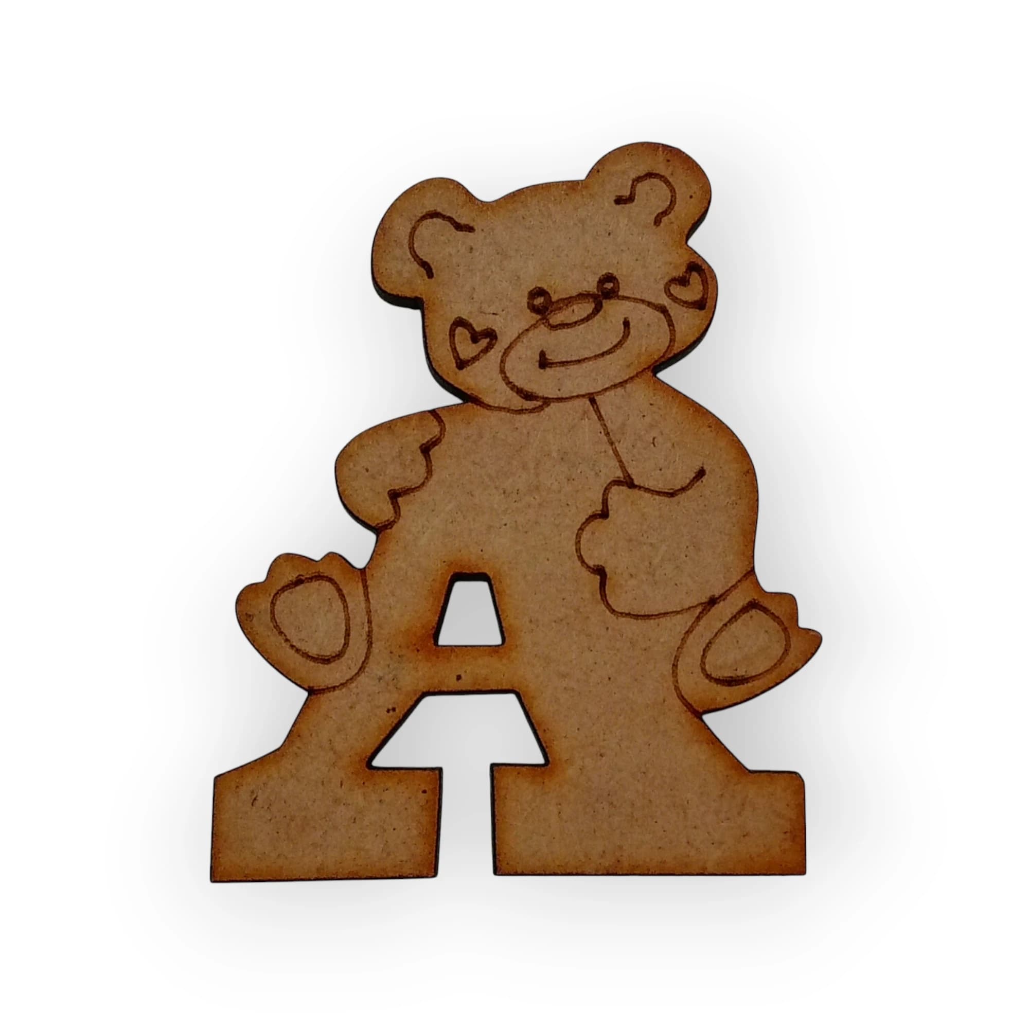 Wood Teddy Letter A